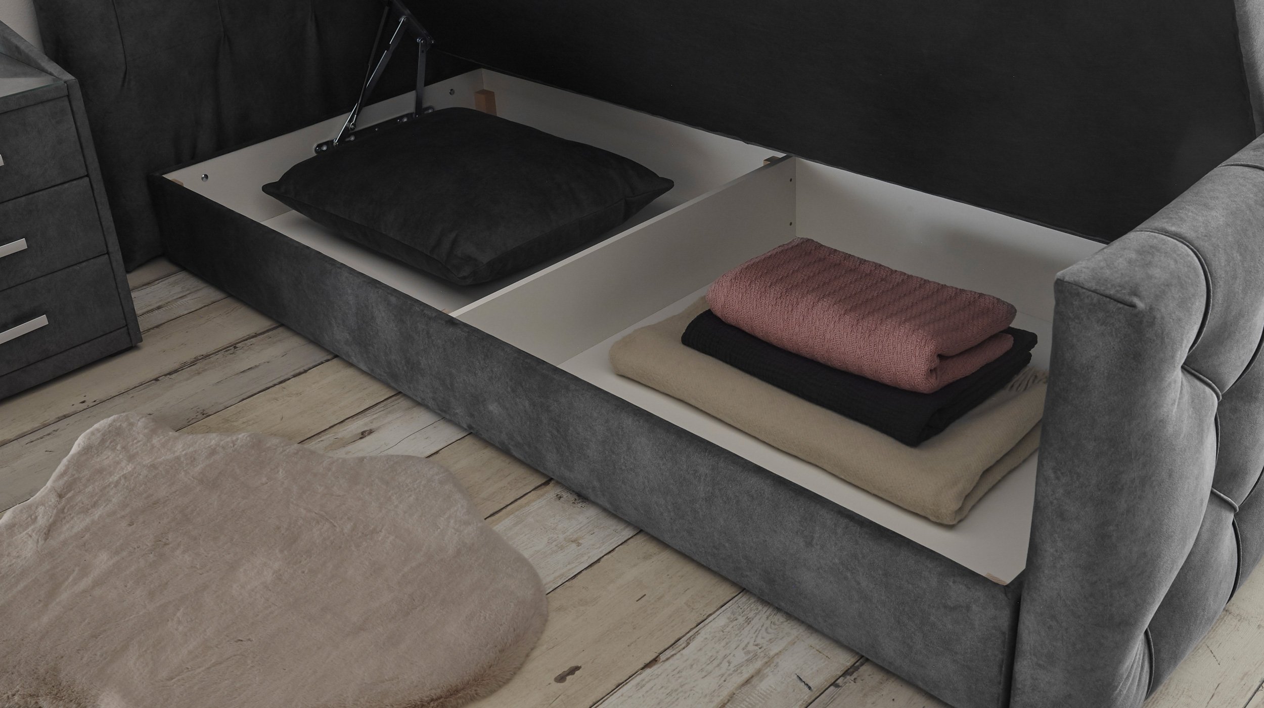 Boxspringbett 180 x 200 cm anthrazit Bettkasten - CASHFIELD