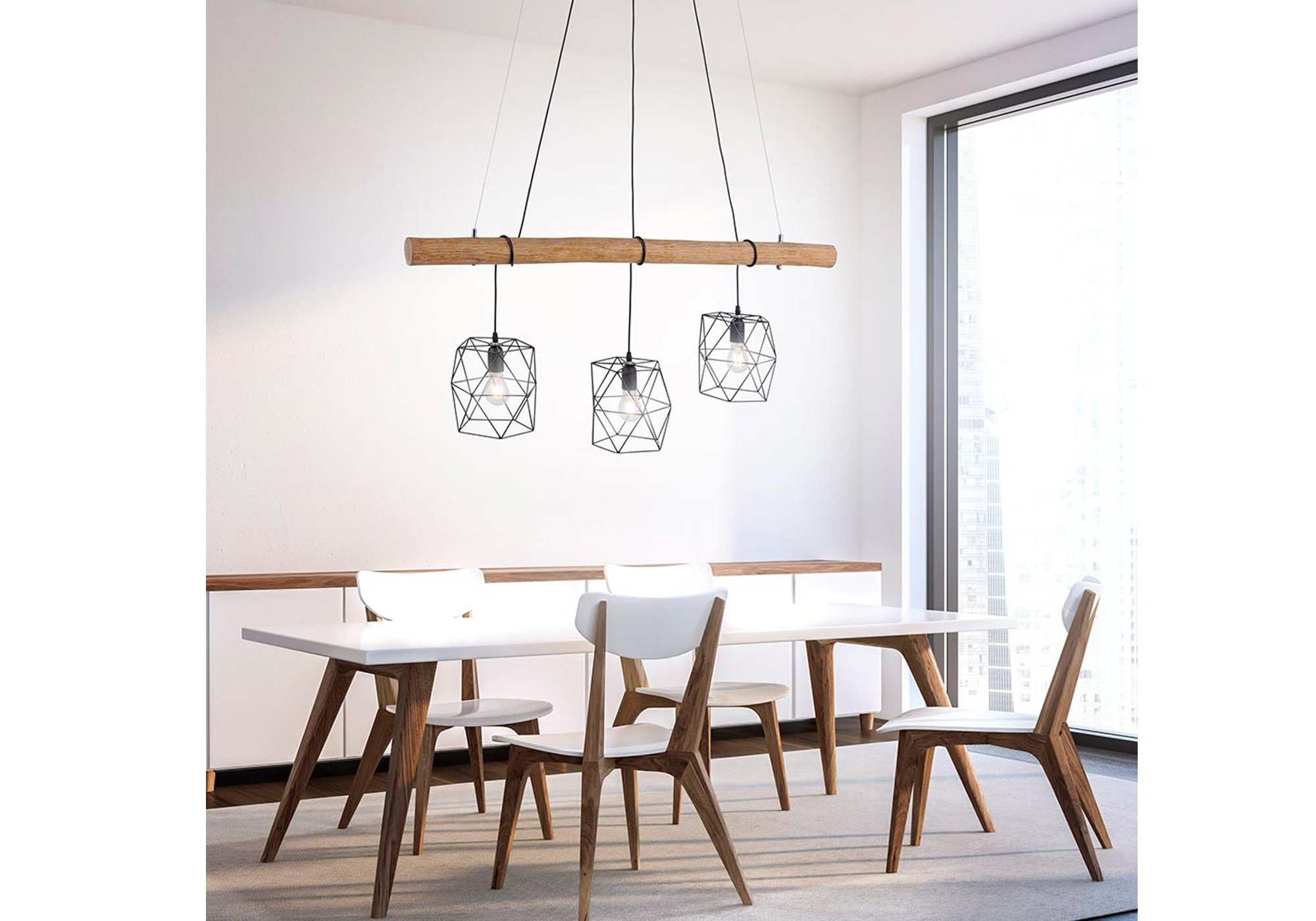 Pendelleuchte 120 cm - Lampengitter schwarz - EDGAR