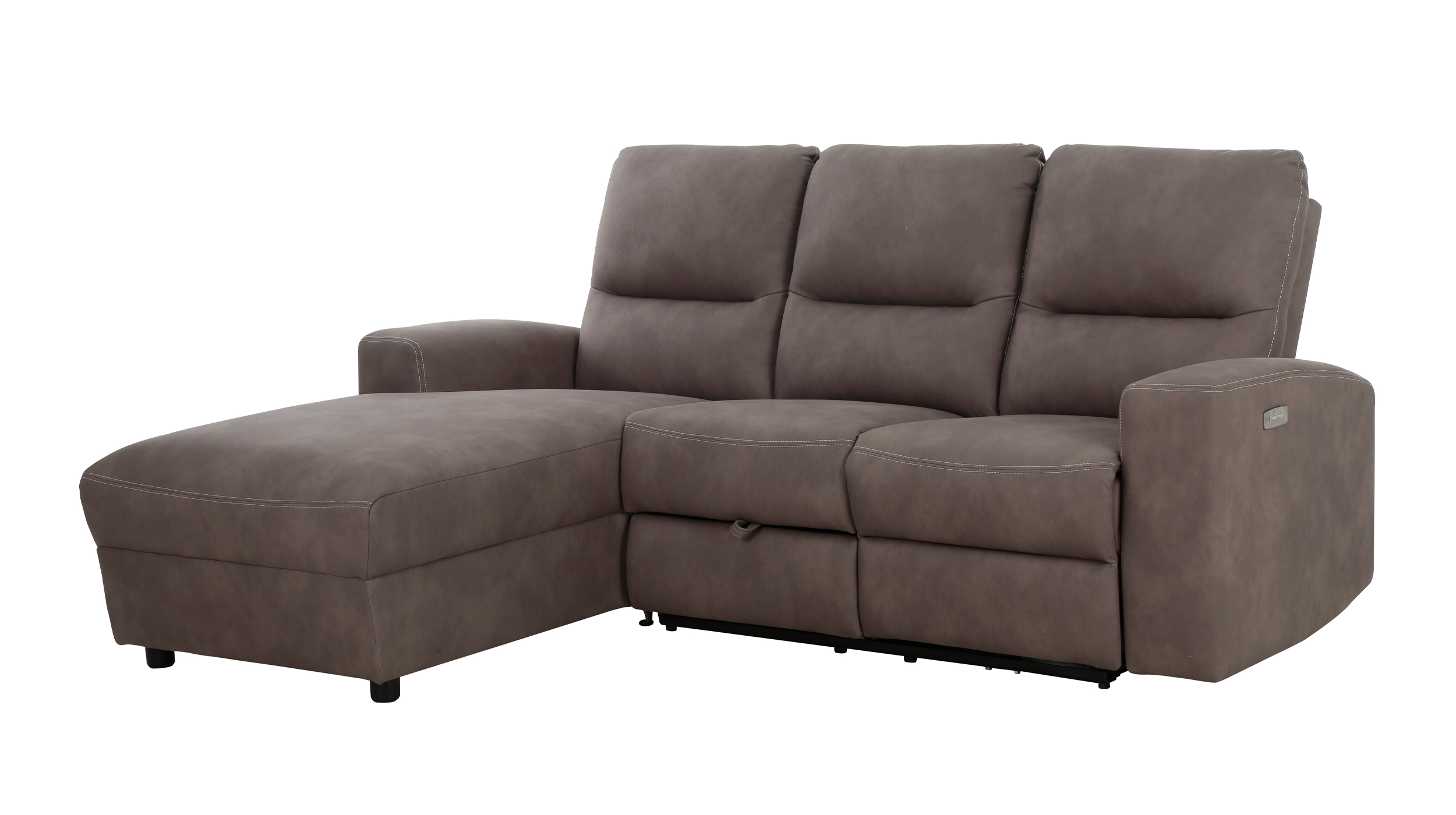Ecksofa braun 216 x 156 cm mit Relaxfunktion Federkern - PALINA Ecksofa braun 216 x 156 cm mit Relaxfunktion Federkern - PALINA