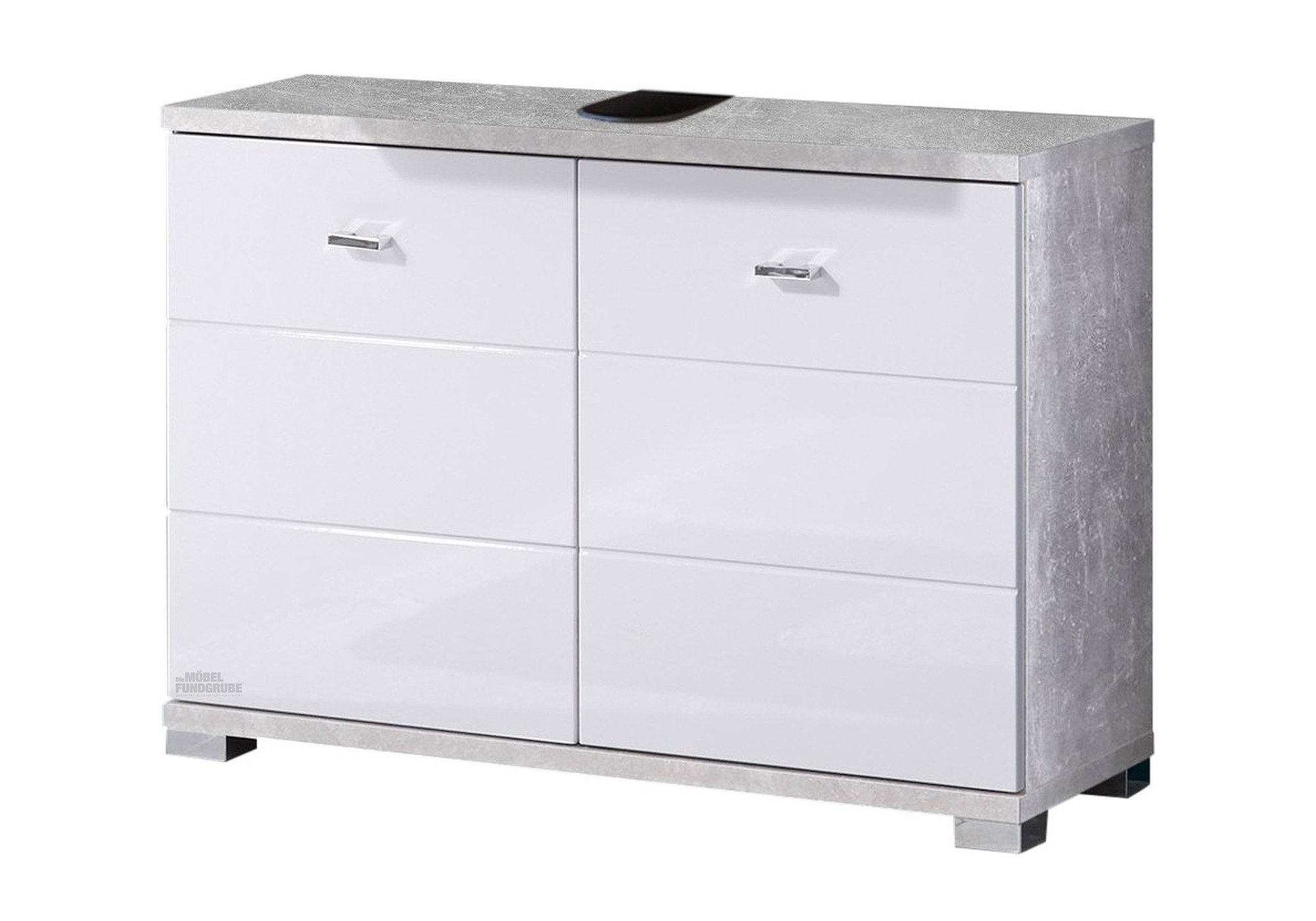Waschbeckenunterschrank Betonoptik - weiß 80 cm - POOL Waschbeckenunterschrank Betonoptik - weiß 80 cm - POOL
