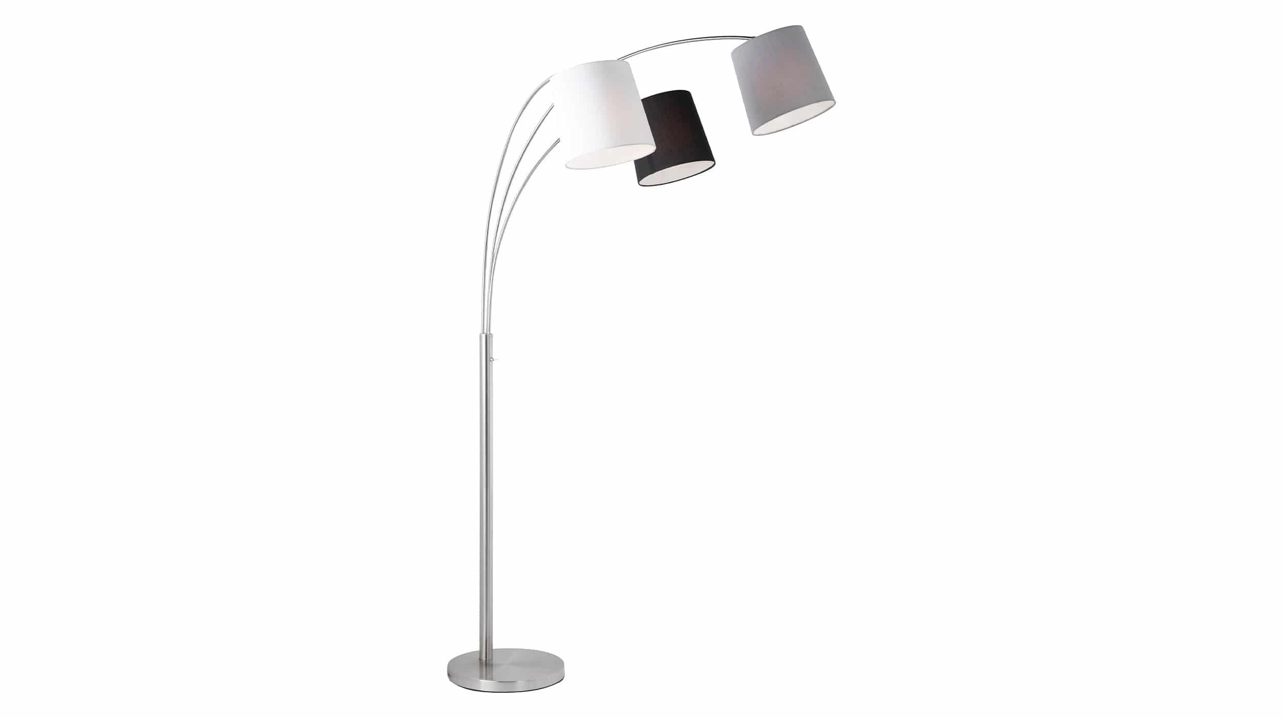 Stehlampe stahlfarben ca. 190 cm 3-Flammig - MELVIN Stehlampe stahlfarben ca. 190 cm 3-Flammig - MELVIN