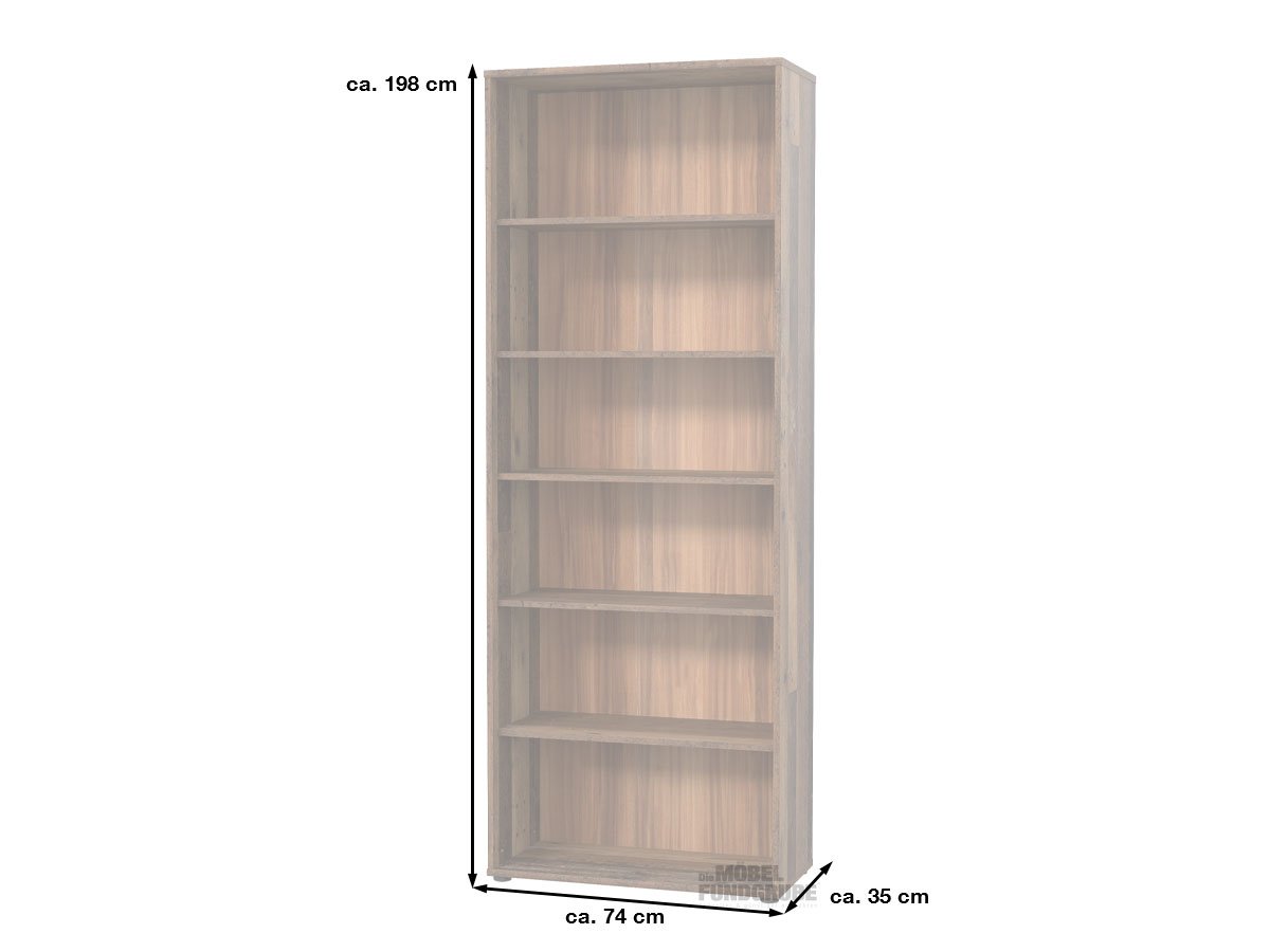 Bücherregal Standregal Old Wood 74 x 35 cm - TEMPRA