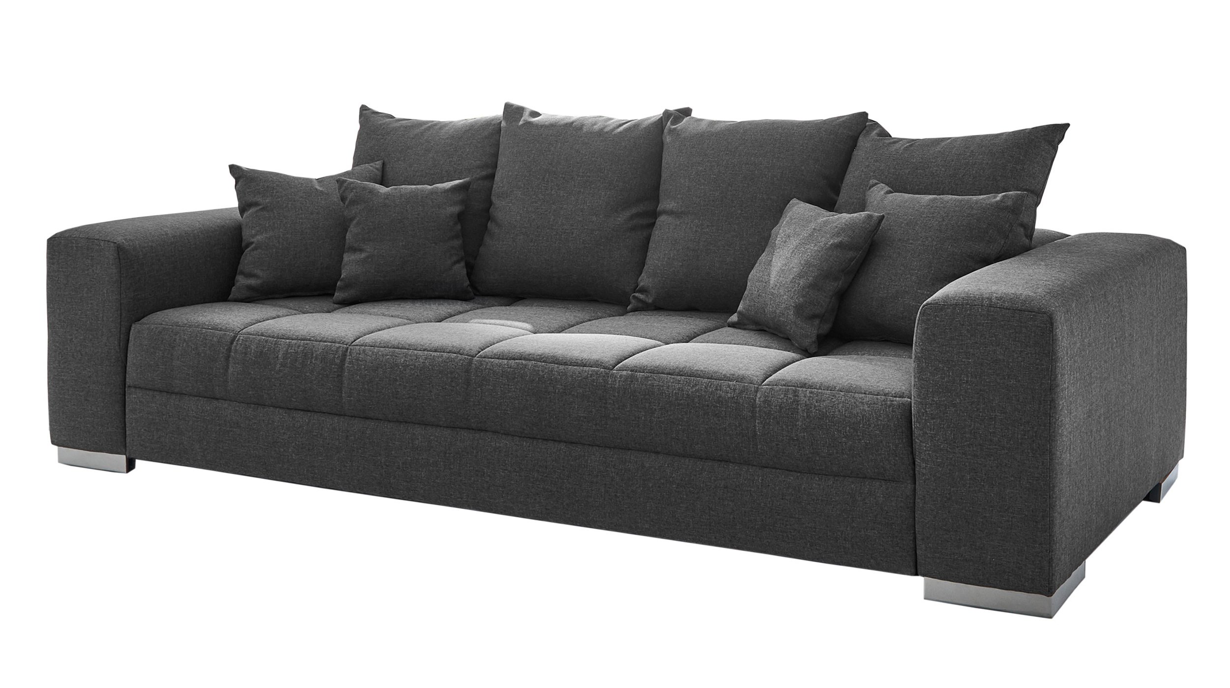 Big Sofa grau 254 cm - Nosagunterfederung - BORNEO Big Sofa grau 254 cm - Nosagunterfederung - BORNEO