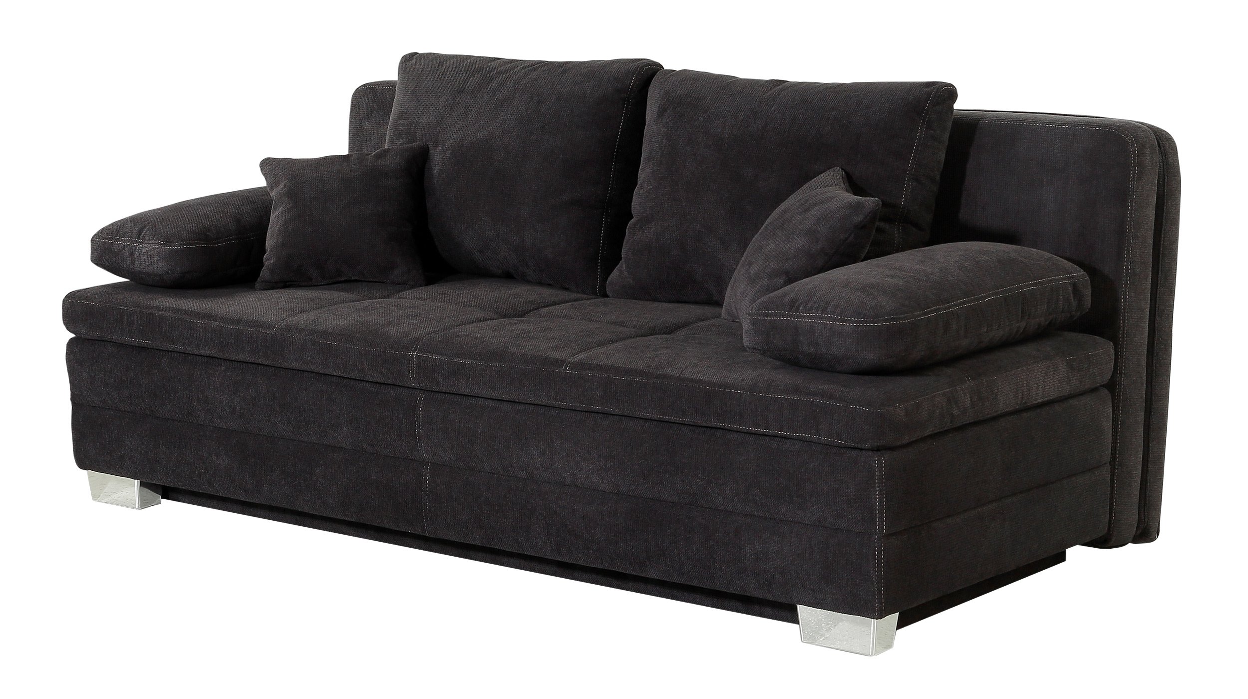 Schlafsofa schwarz Bettkasten Dauerschläfer Federkern - LINDAU Schlafsofa schwarz Bettkasten Dauerschläfer Federkern - LINDAU