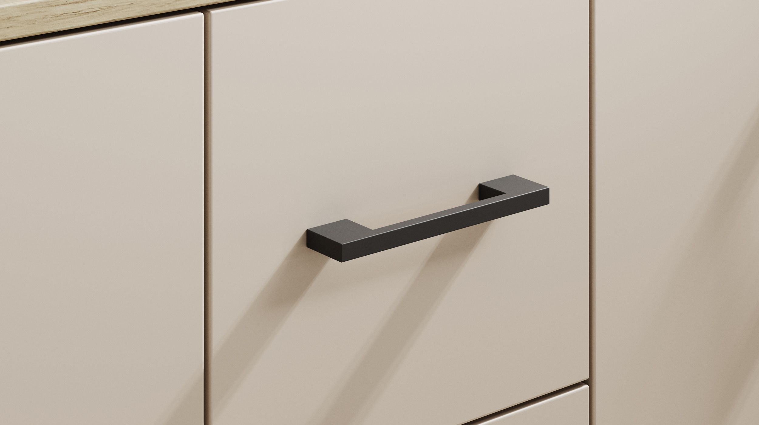 Highboard 4 Türen 3 Schubladen Artisan Eiche beige 139 cm - DRIFT