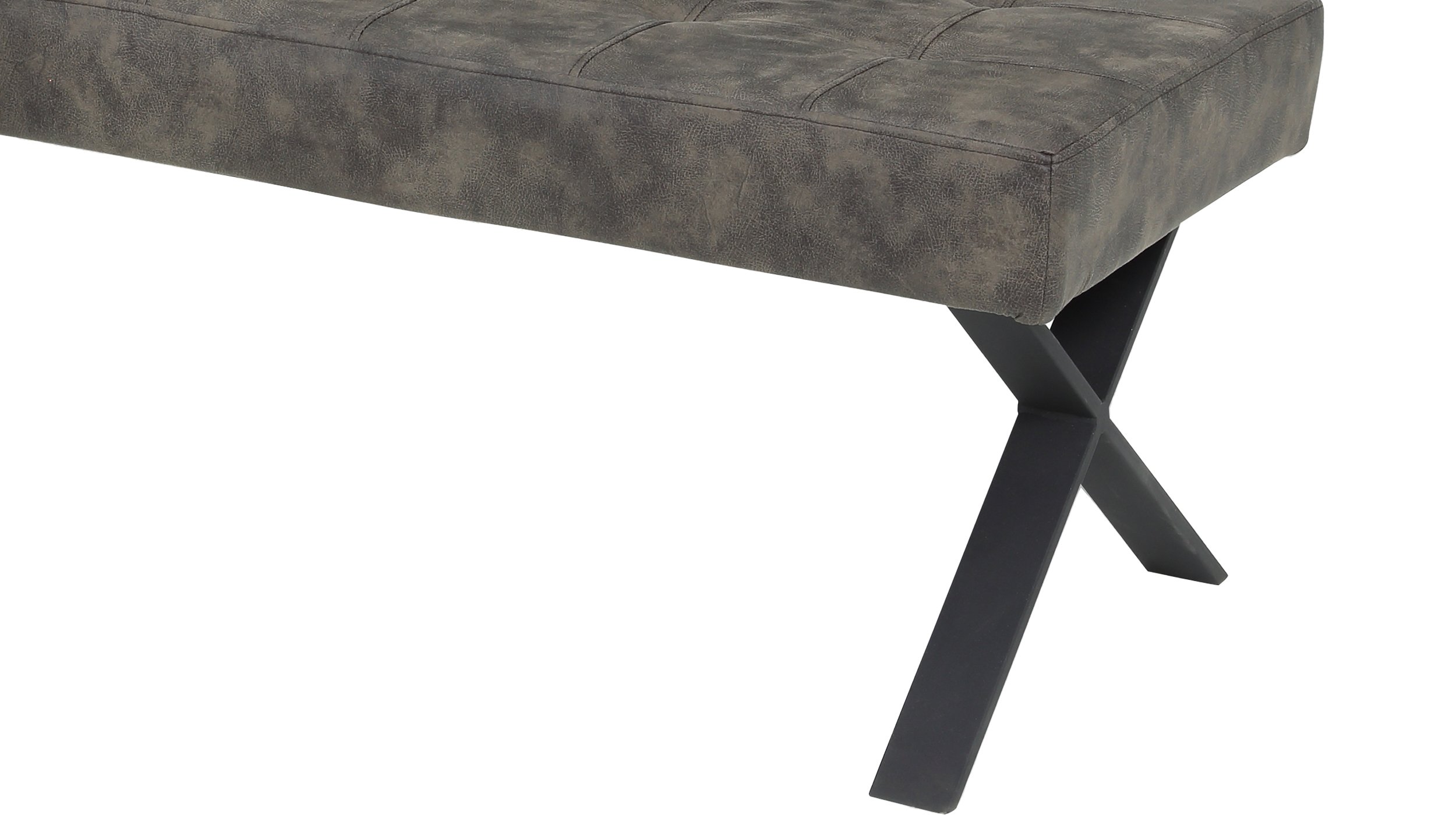 Sitzbank mit Rückenlehne 140 cm Lederlook braun Bank - DONNA