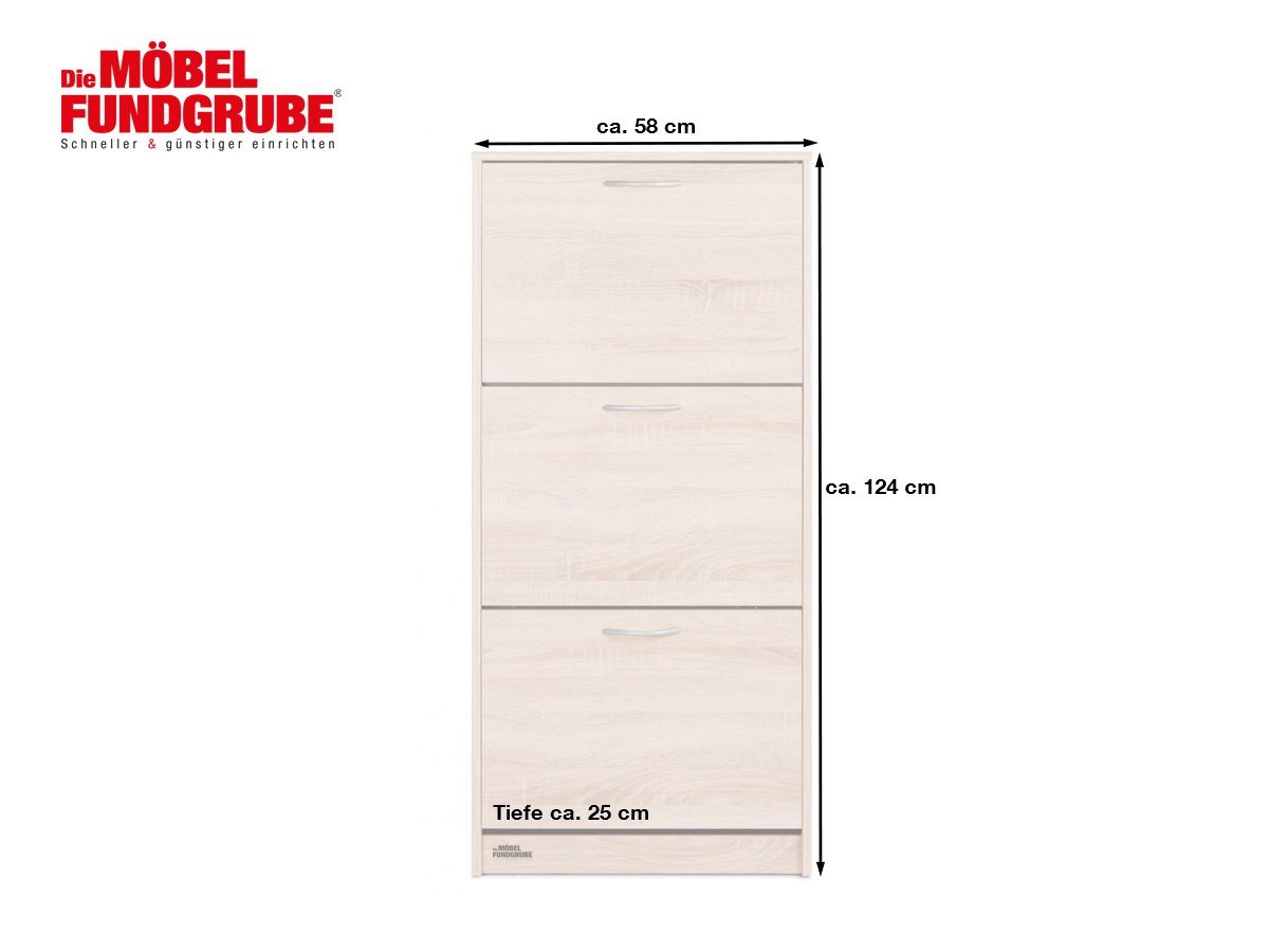 Schuhschrank Sonoma eiche 58 x 124 cm - MAINZ 1