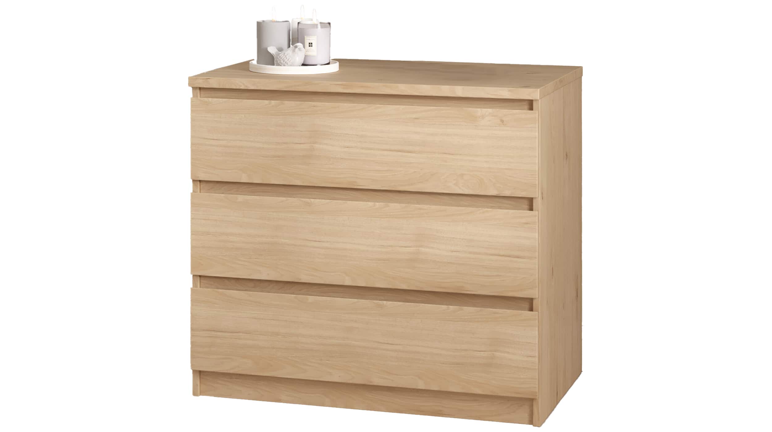 Kommode mit 3 Schubladen Jackson Hickory 77 cm - NAIA Kommode mit 3 Schubladen Jackson Hickory 77 cm - NAIA