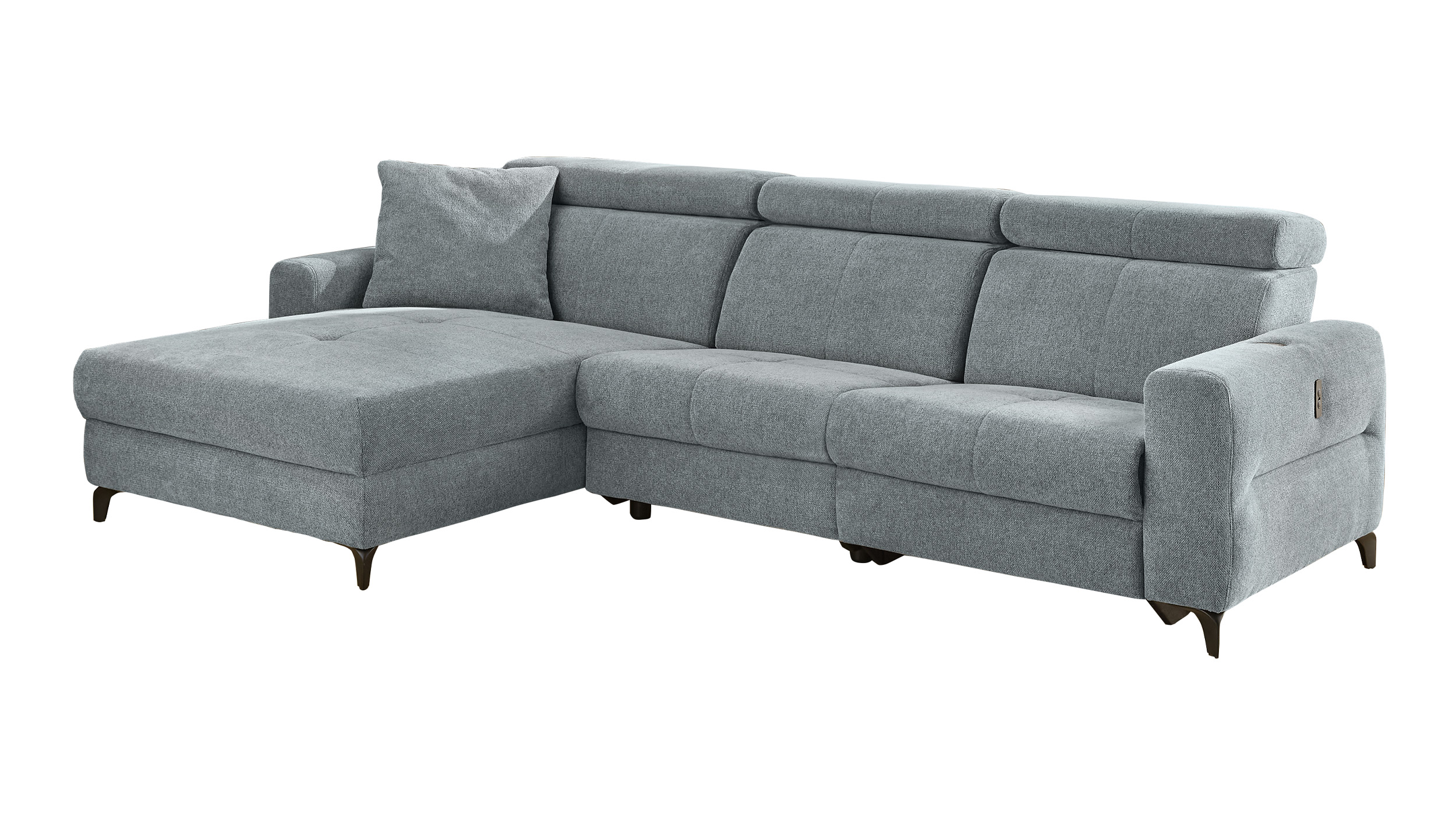 Ecksofa grau 301 x 184 cm mit Relaxfunktion - MONACO Ecksofa grau 301 x 184 cm mit Relaxfunktion - MONACO