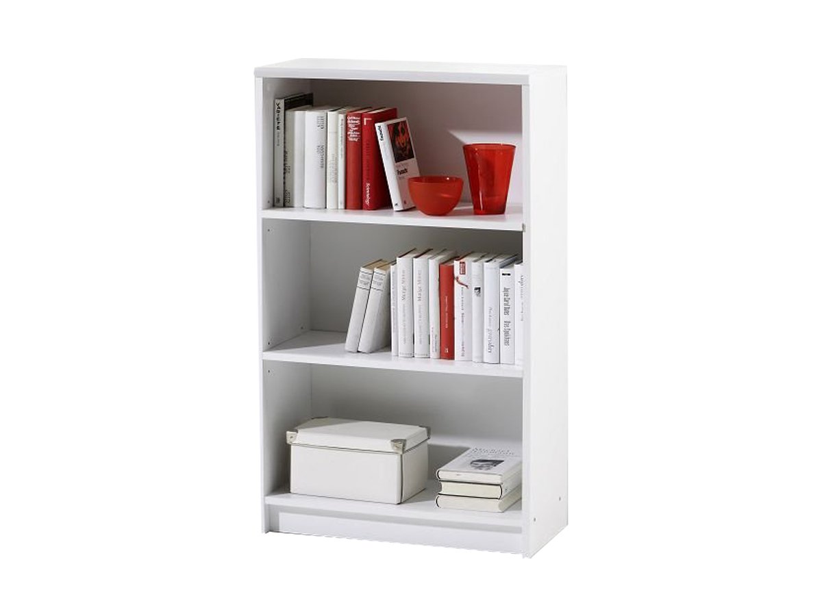 Bücherregal Standregal weiß 60 x 106 cm - 2 Einlegeböden - LILLY Bücherregal Standregal weiß 60 x 106 cm - 2 Einlegeböden - LILLY