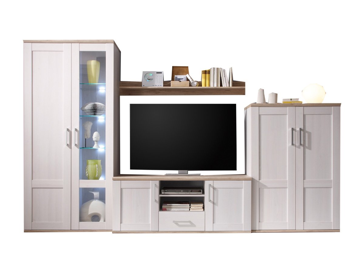 Wohnwand San Remo Eiche - 329 cm - ROMANCE Wohnwand San Remo Eiche - 329 cm - ROMANCE