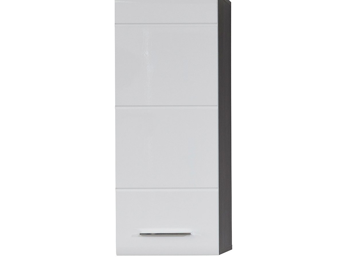 Bad Hängeschrank Rauchsilber - weiß Breite 30 cm - LINE
