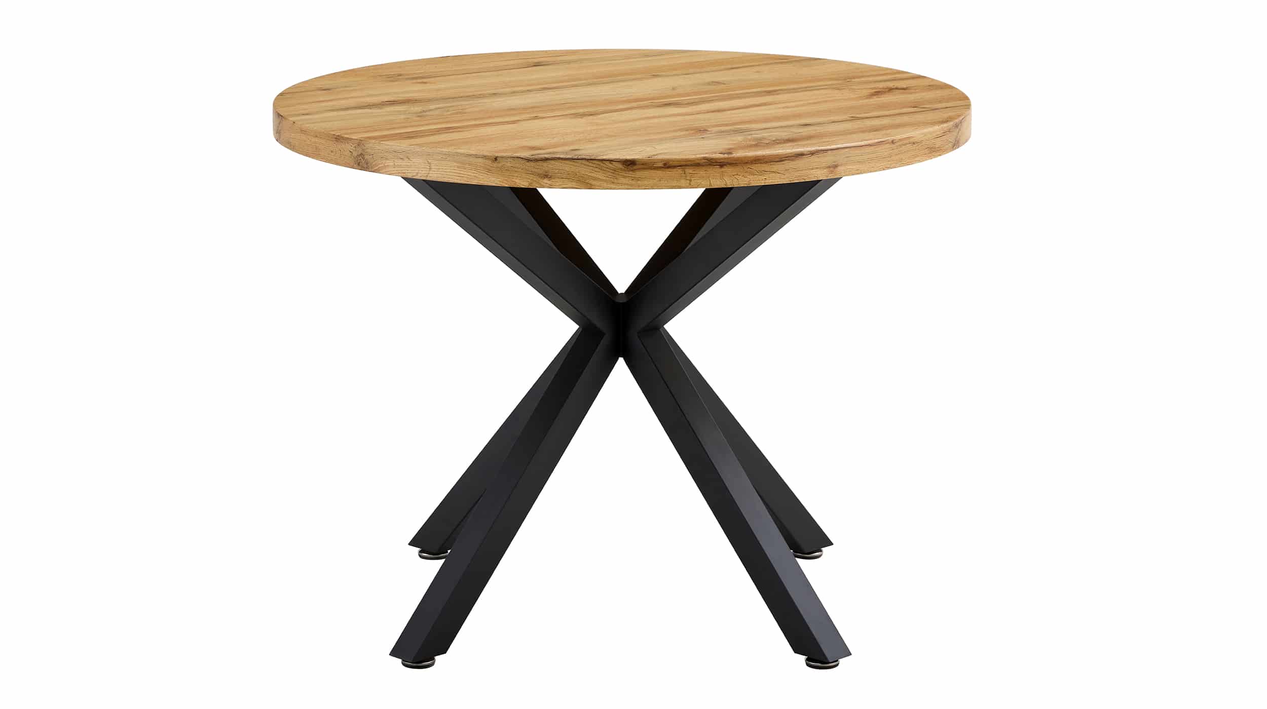 Esstisch rund 100 cm Wildeiche - Standbeine schwarz - DAMIRA Esstisch rund 100 cm Wildeiche - Standbeine schwarz - DAMIRA