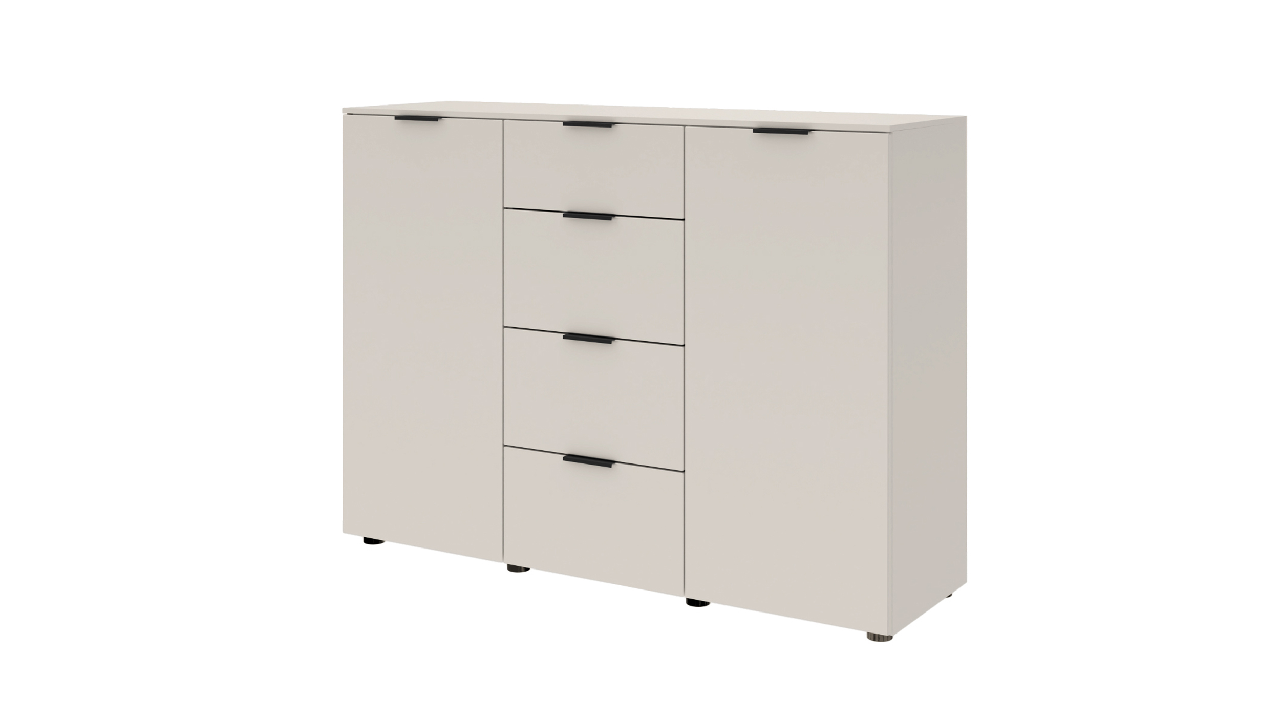 Kommode mit 4 Schubladen beige 135 x 40 cm - LINZ Kommode mit 4 Schubladen beige 135 x 40 cm - LINZ