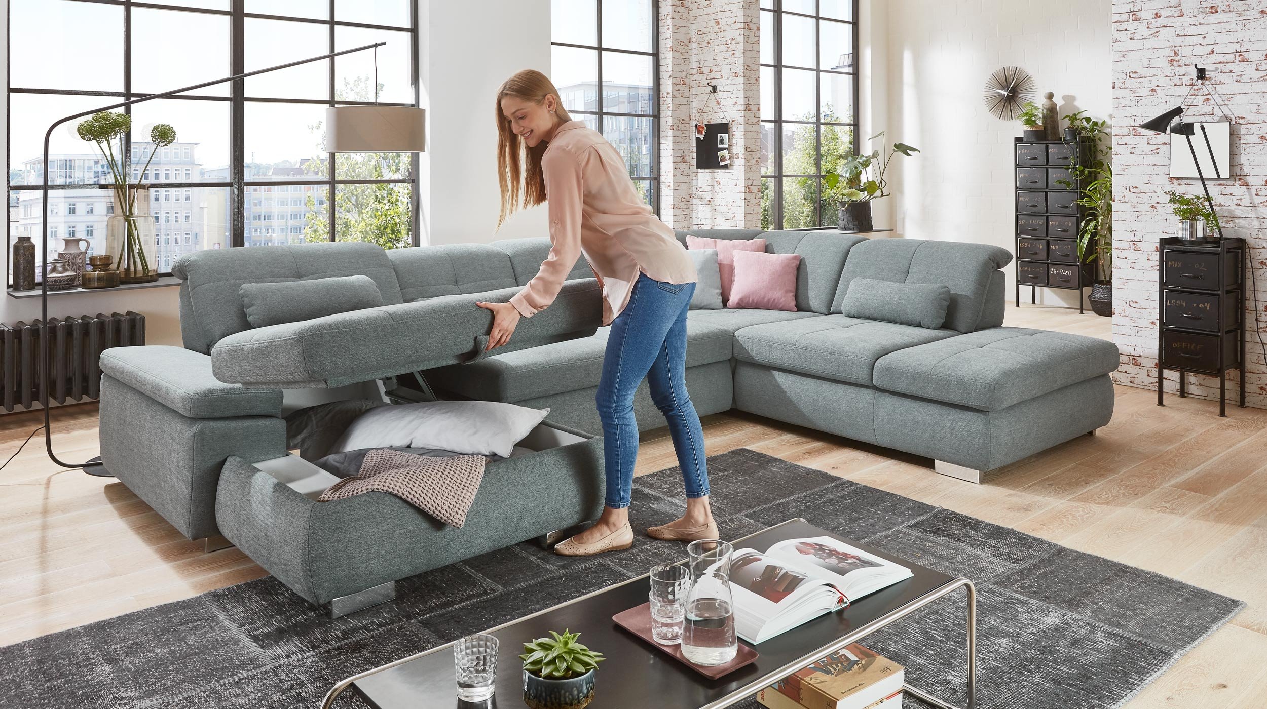 Couchliebe® Wohnlandschaft planbar - calido steel - Premium Version - APOLLO