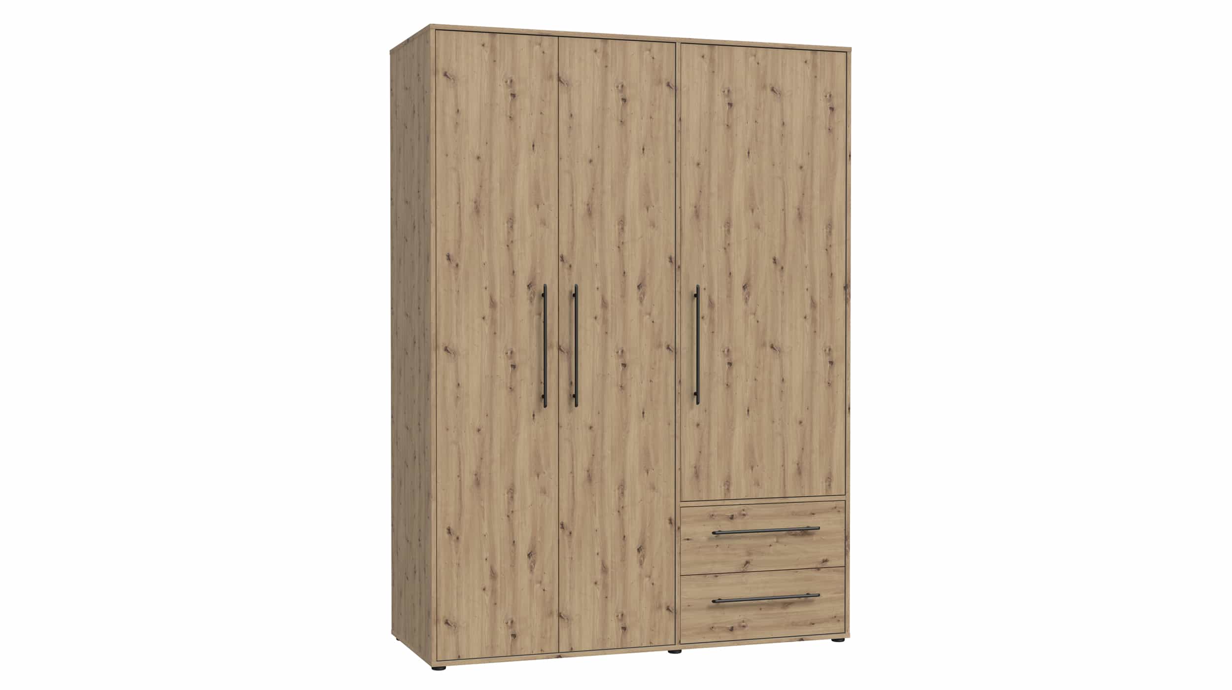 Kleiderschrank Artisan Eiche - 144 cm - MOKKARIS Kleiderschrank Artisan Eiche 144 cm 3-türig - MOKKARIS