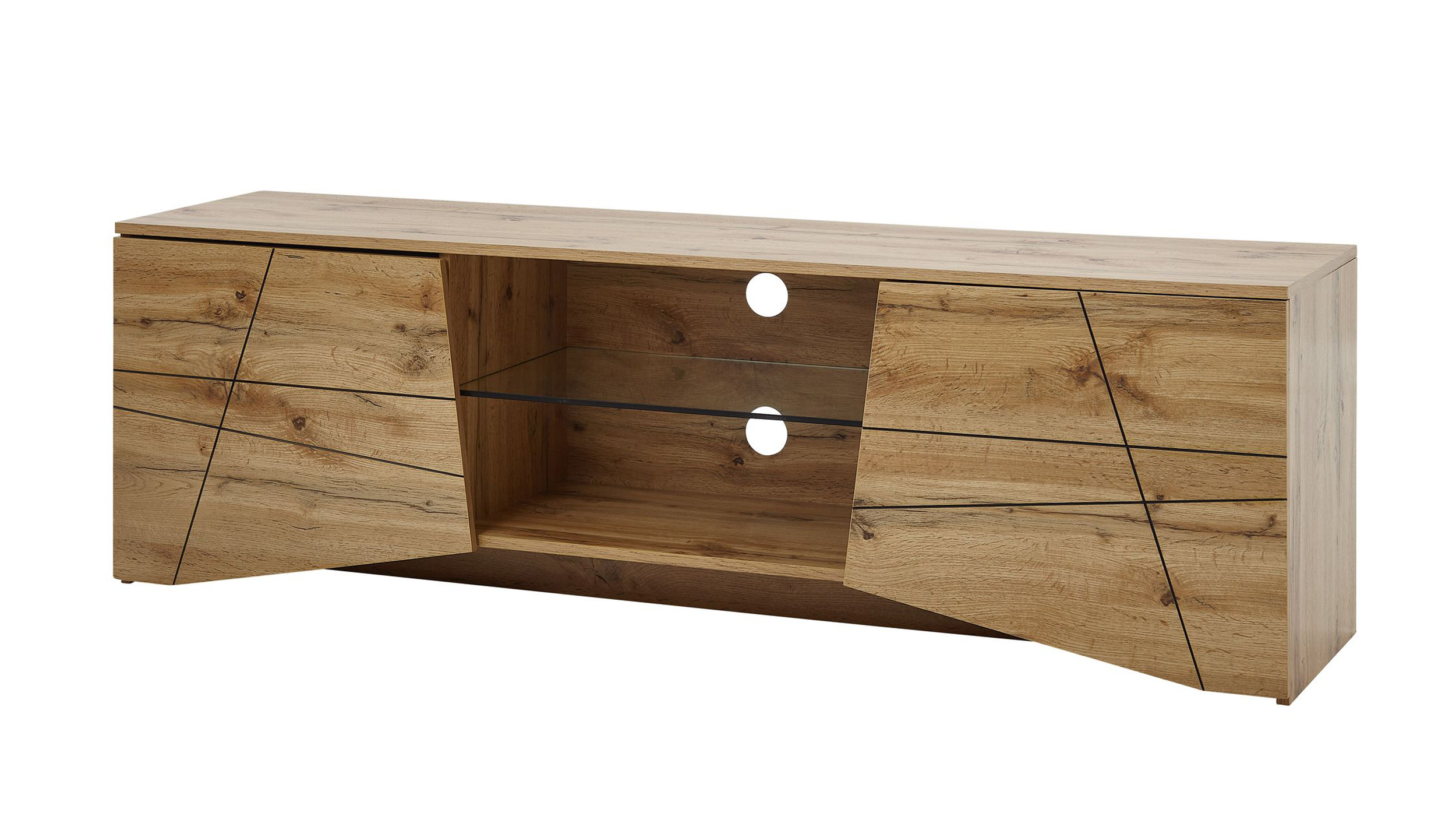 TV - Lowboard Eiche 160 cm - 2-türig - ELVAR TV - Lowboard Eiche 160 cm - 2-türig - ELVAR