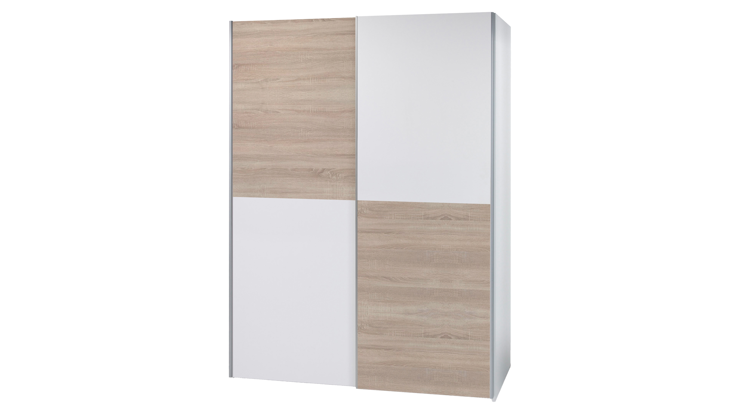Schwebetürenschrank Sonoma Eiche - weiß 170 cm - TIME Schwebetürenschrank Sonoma Eiche - weiß 170 cm - TIME