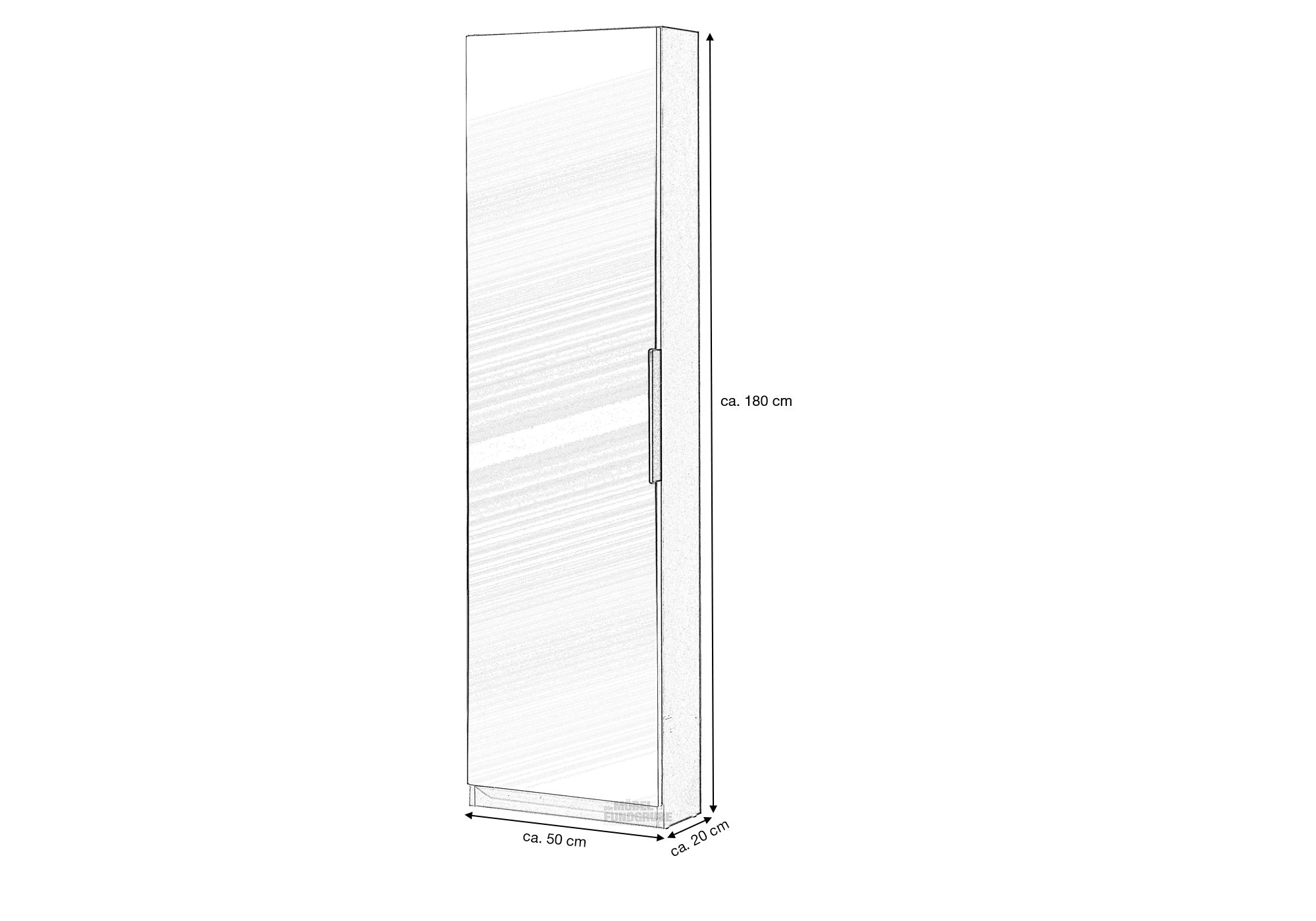Schuhschrank weiß 180 cm - mit Spiegeltür - CALMA