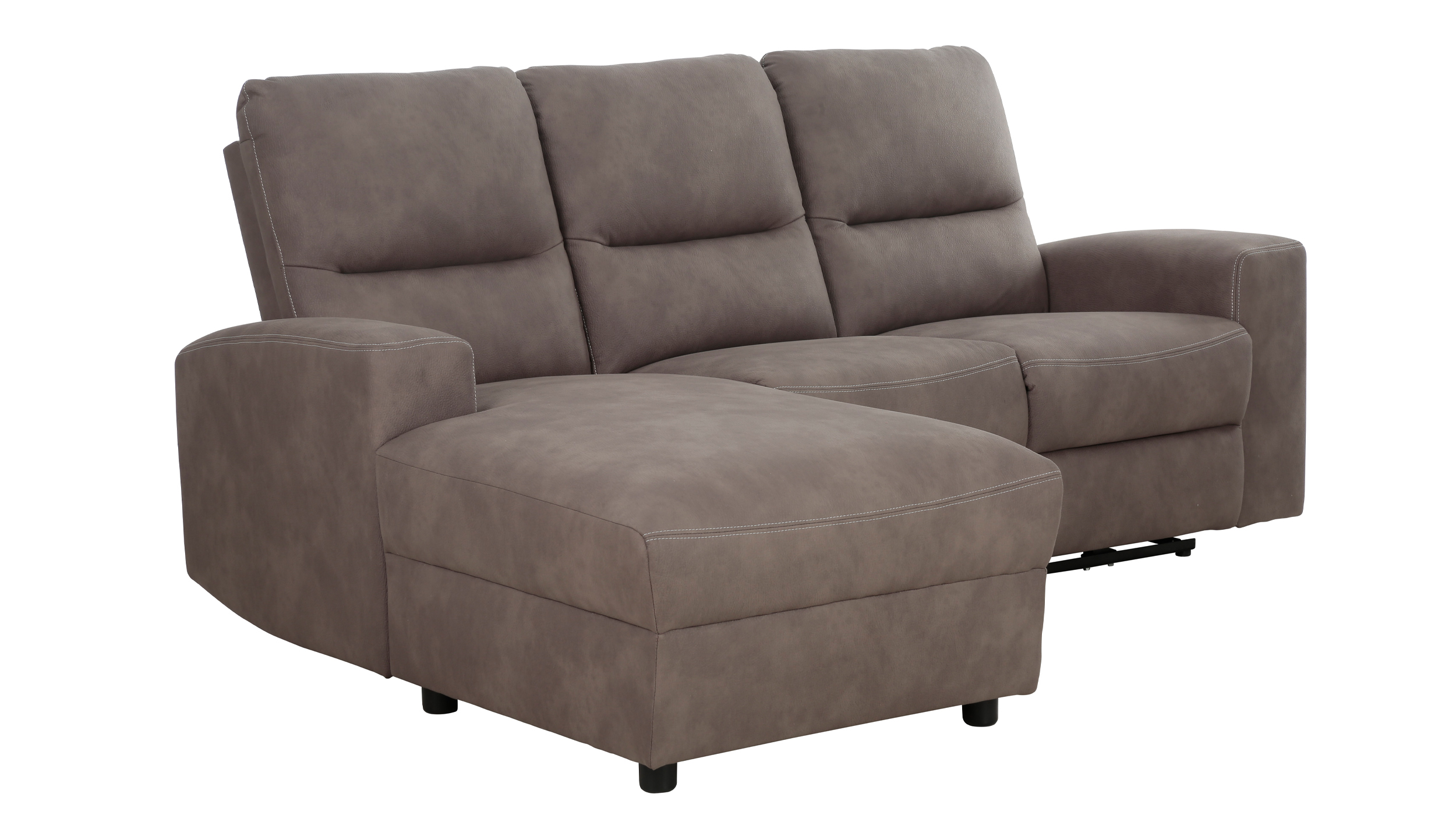 Ecksofa braun 216 x 156 cm mit Relaxfunktion Federkern - PALINA