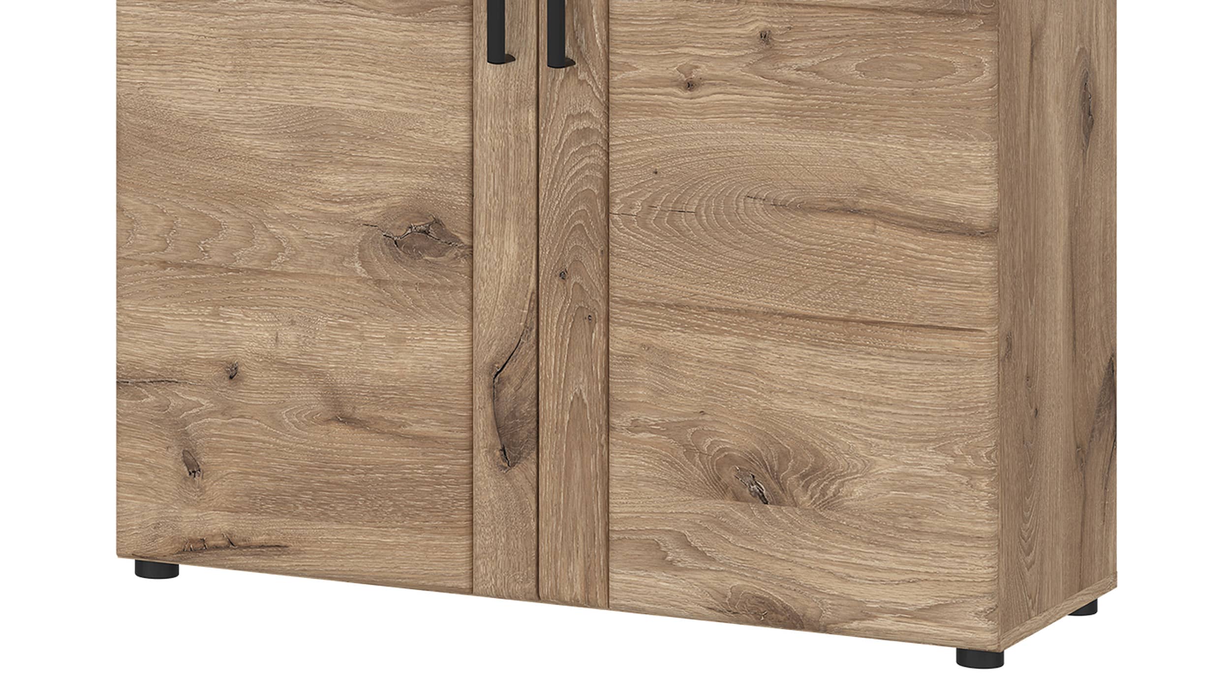 Schuhschrank Viking Eiche - grau 93 x 100 cm - GRANO