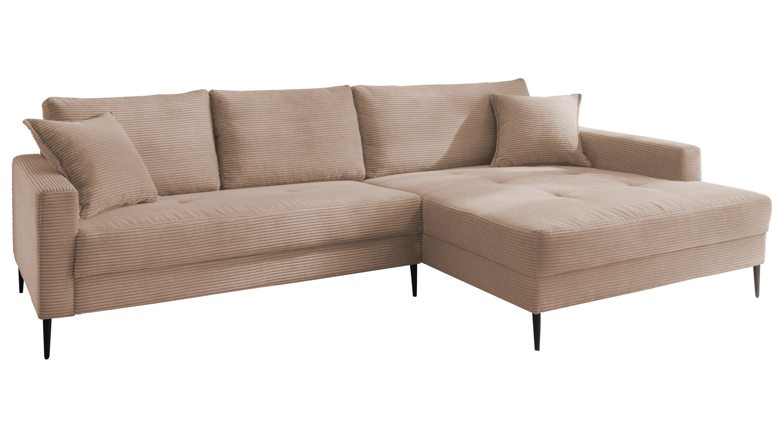Ecksofa Cord caramel 276 x 173 cm - SUMMER Ecksofa Cord caramel 276 x 173 cm - SUMMER