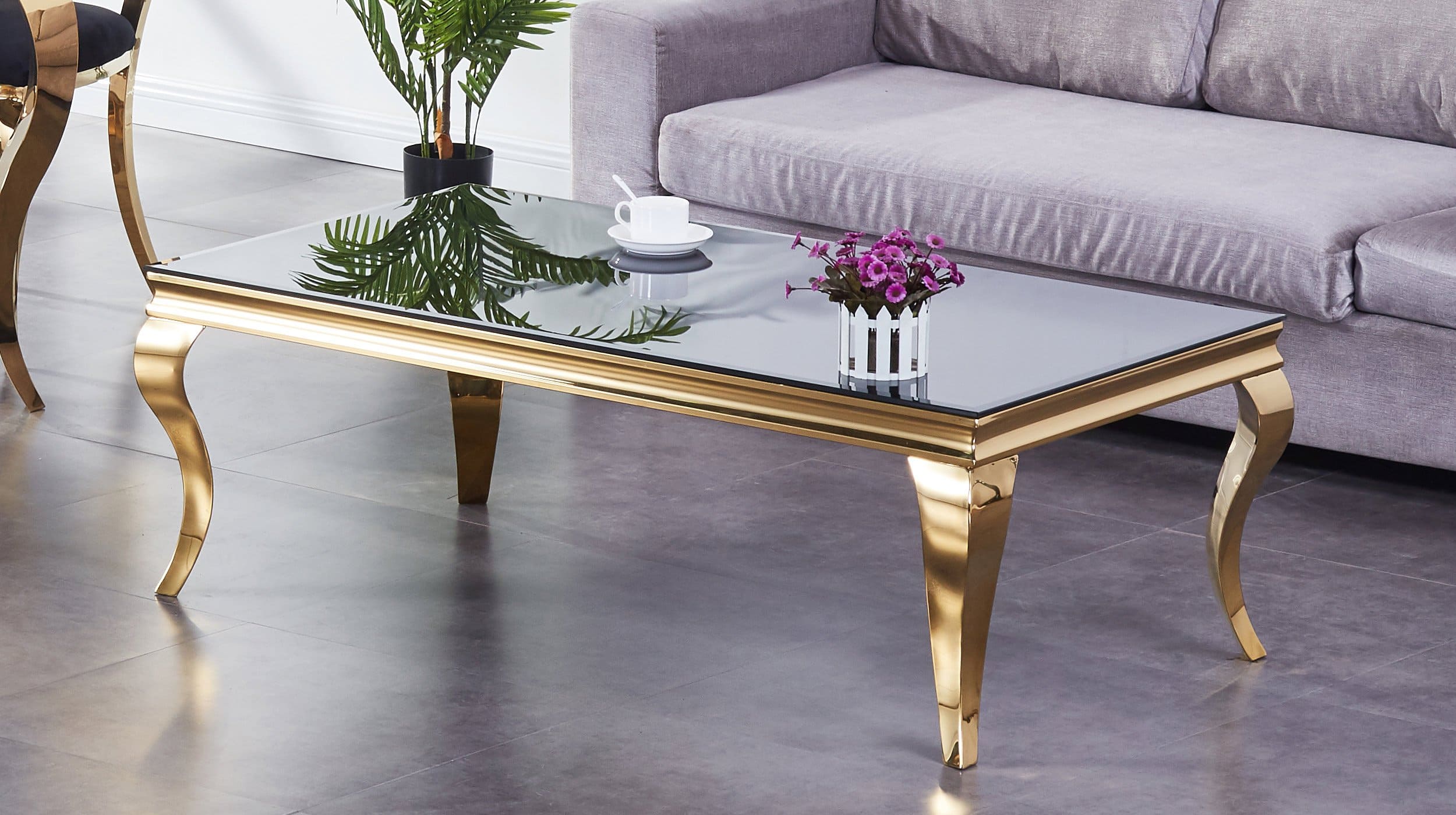 Couchtisch Glasplatte schwarz 115 x 65 cm - BELKA