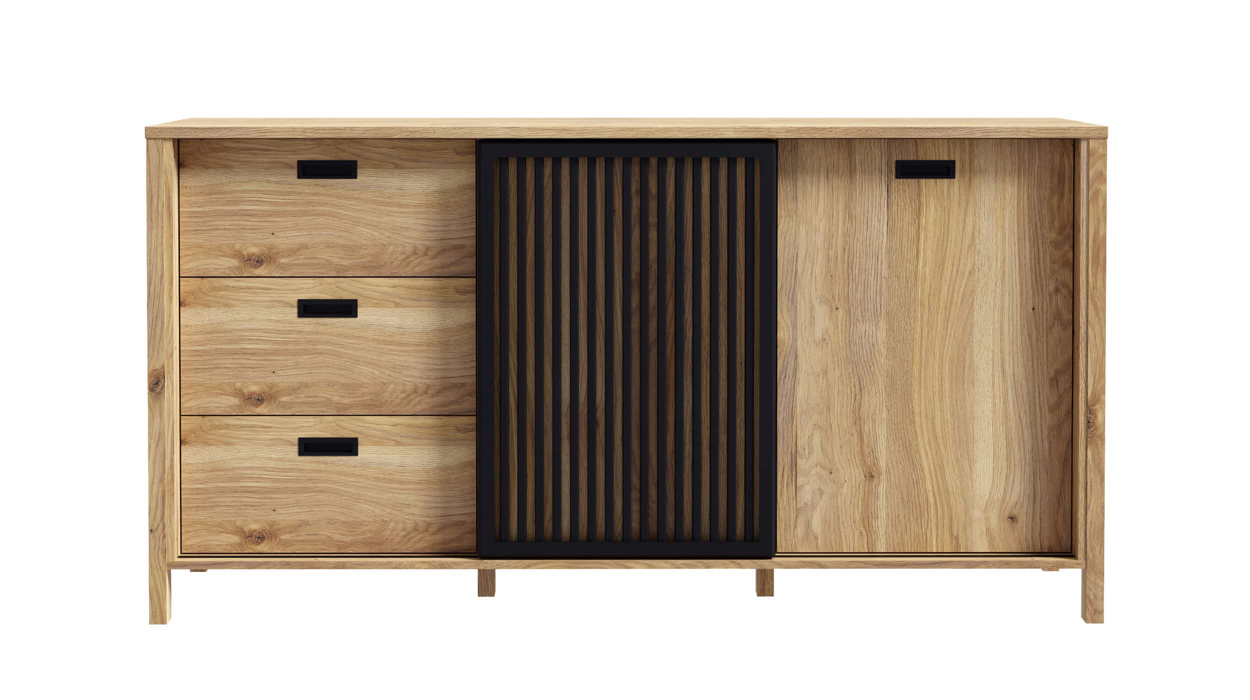 Sideboard - Schiebetür - Mauvella Eiche - schwarz - 175 cm - JYTANA Sideboard Mauvella Oak Eiche - schwarz 175 cm - JYTANA