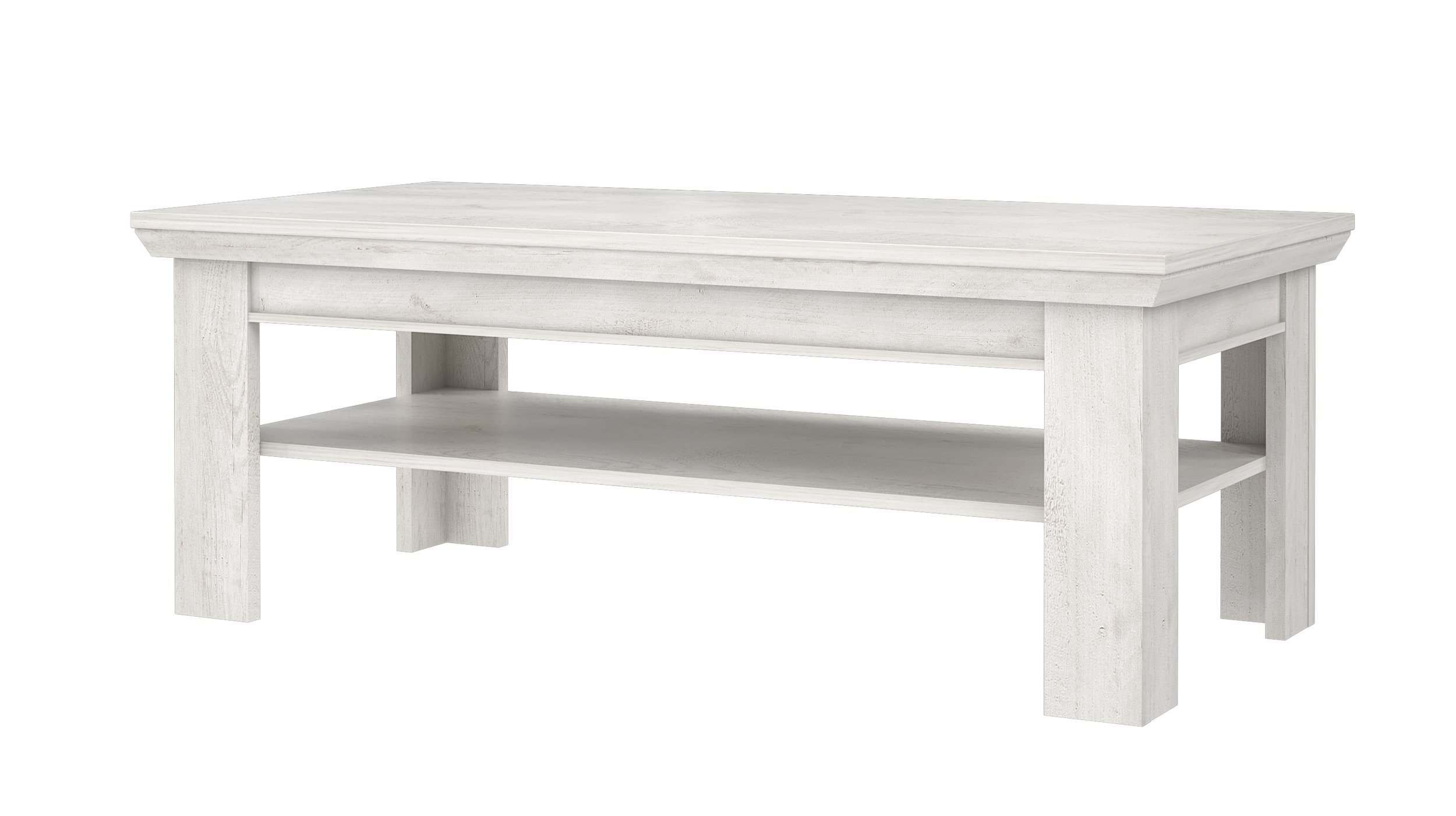 Couchtisch Pinie weiß 120 x 60 cm - KASHMIR Couchtisch Pinie weiß 120 x 60 cm - KASHMIR