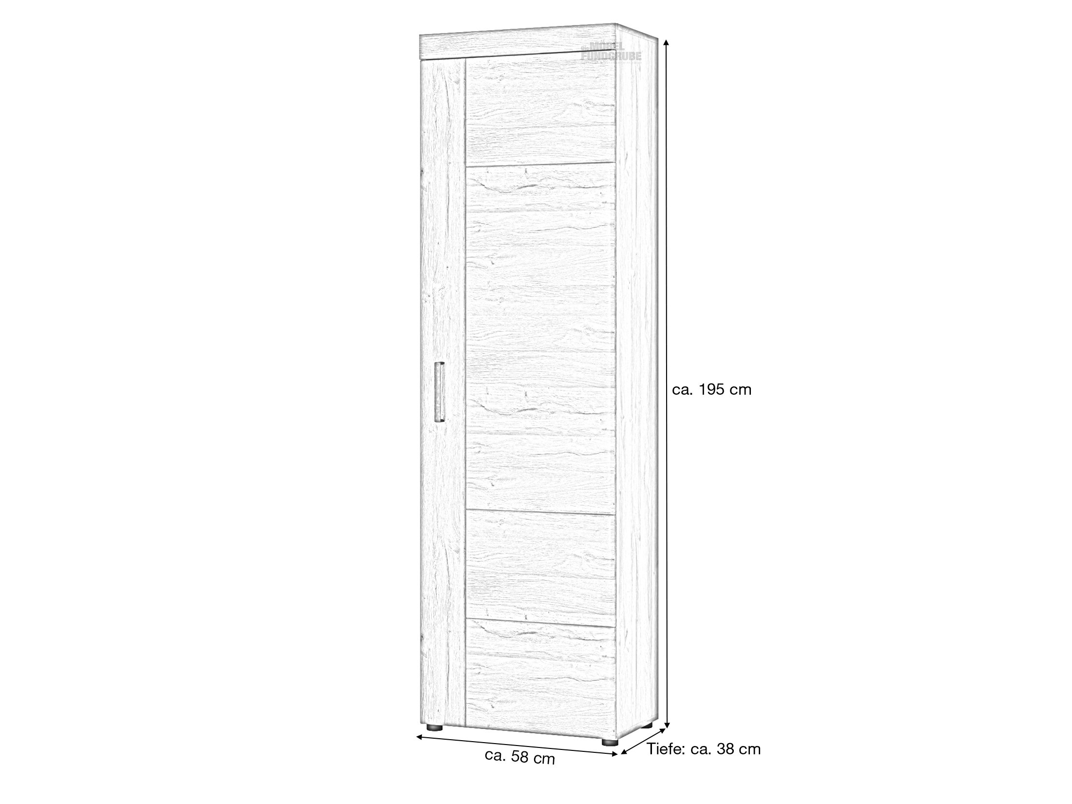 Garderobenschrank Grandson Eiche 195 cm - CORTINA