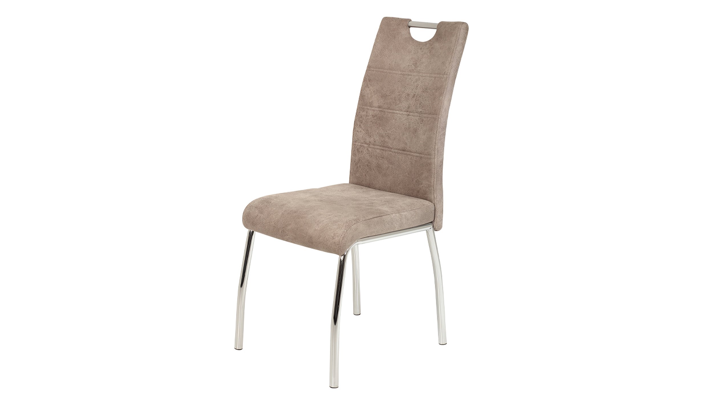 Polsterstuhl beige Metallgestell - Microfaser - SUSI Polsterstuhl beige Metallgestell - Microfaser - SUSI