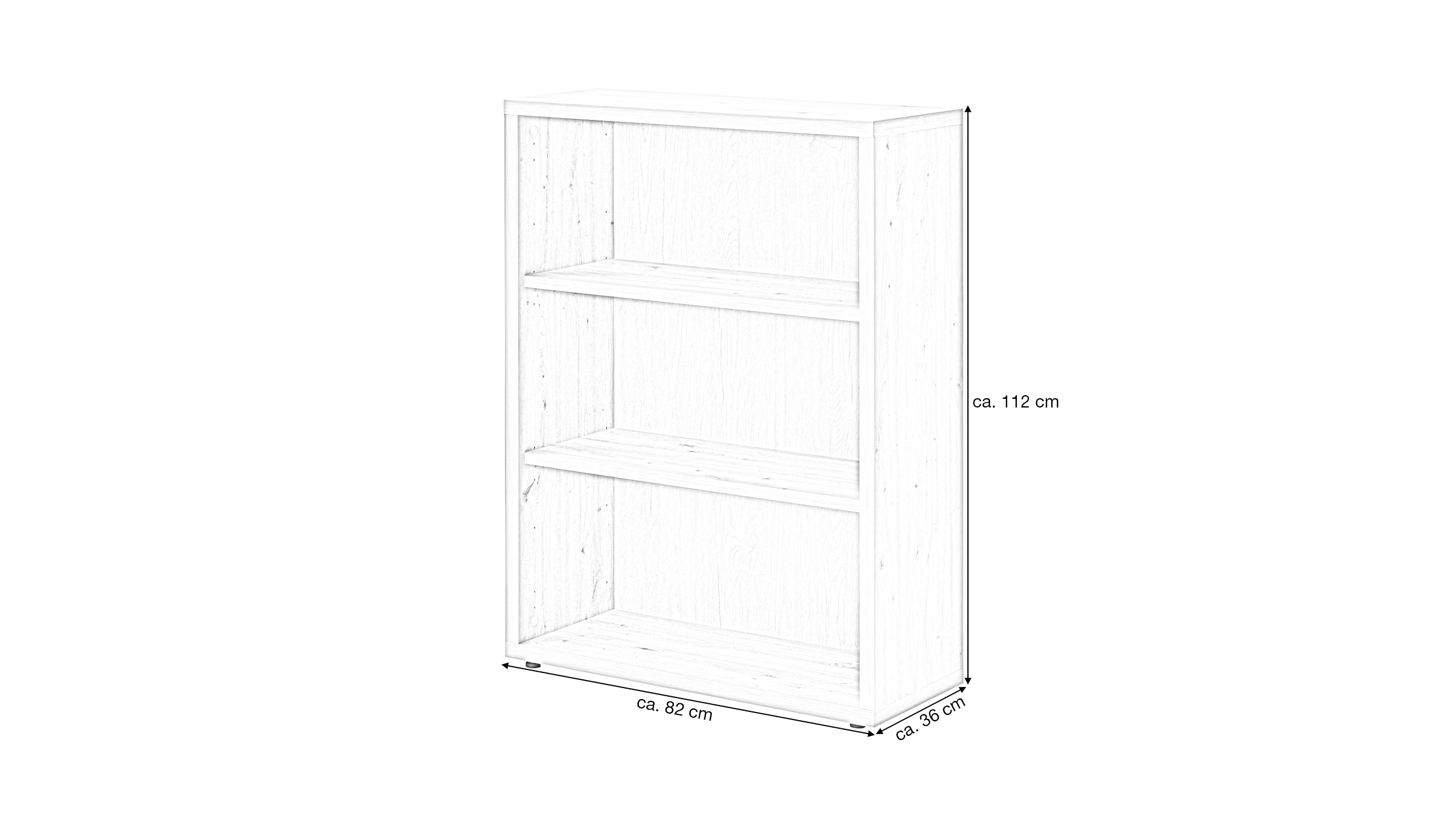 Bücherregal Büroregal Artisan Eiche 82 x 112 cm - DISEGNO