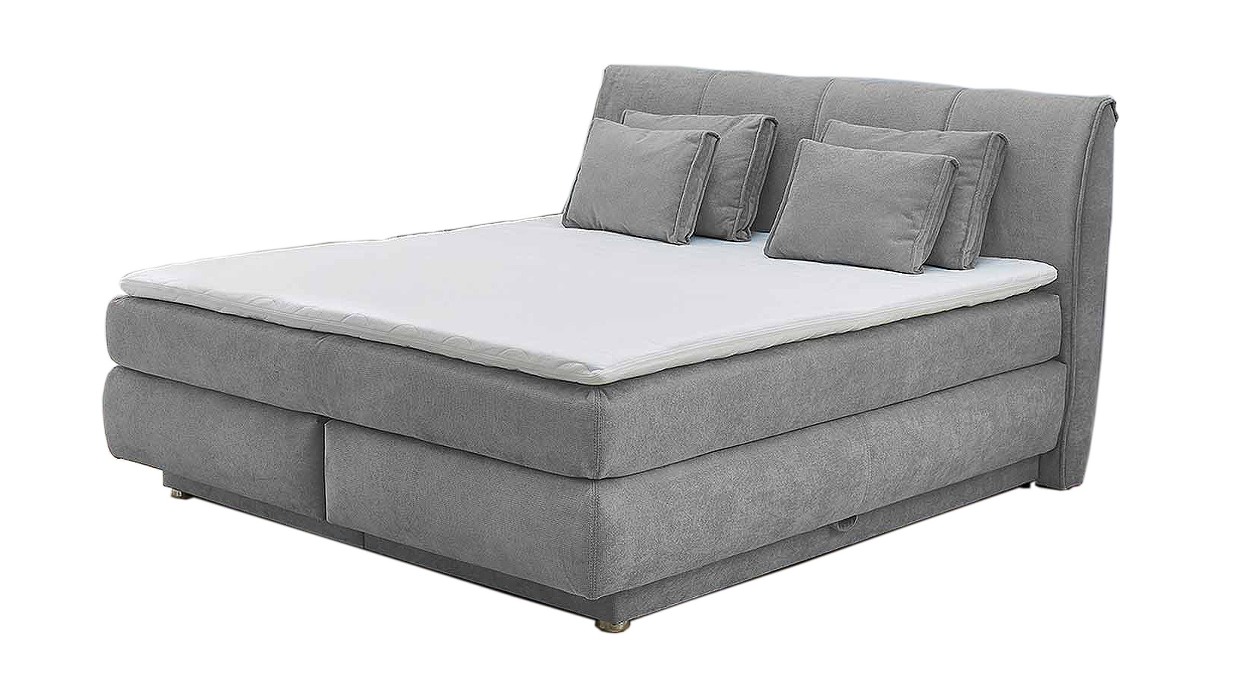Boxspringbett 180 x 200 cm - H3/H4 grau Bettkasten - CARLA Boxspringbett 180 x 200 cm - H3/H4 grau Bettkasten - CARLA