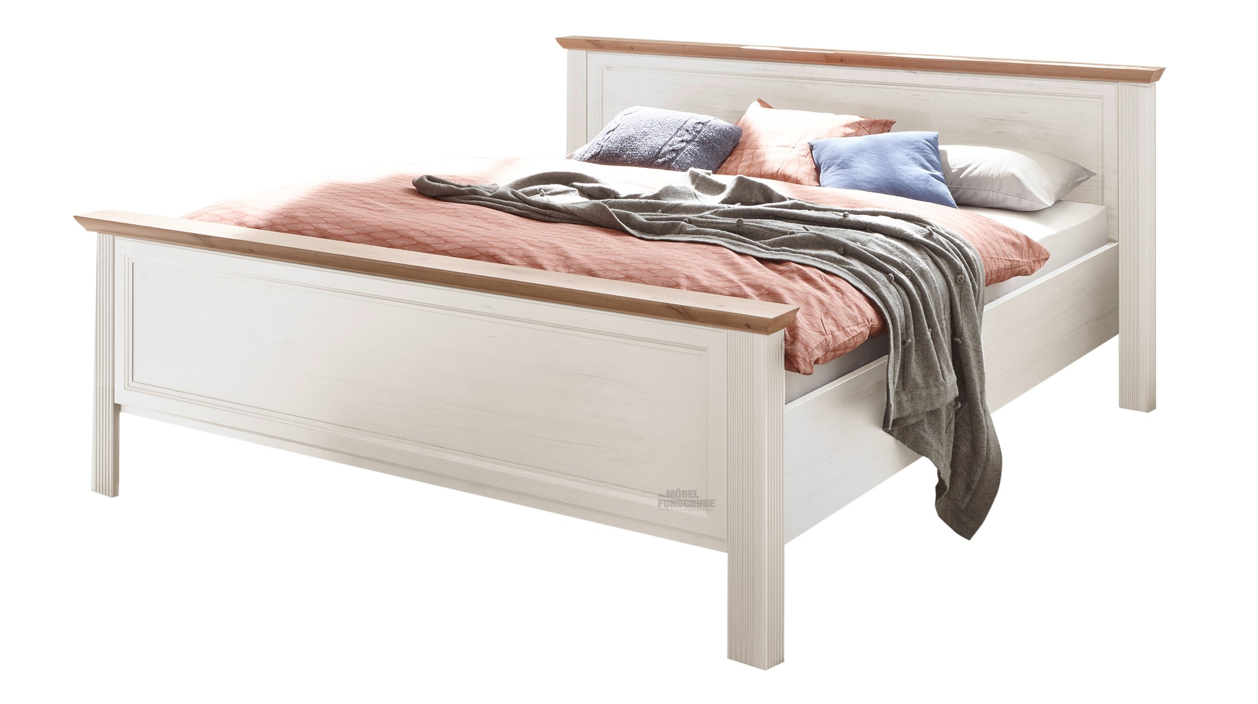 Jugendbett 180 x 200 cm Pinie weiß - Artisan Eiche - JASMIN Jugendbett 180 x 200 cm Pinie weiß - Artisan Eiche - JASMIN