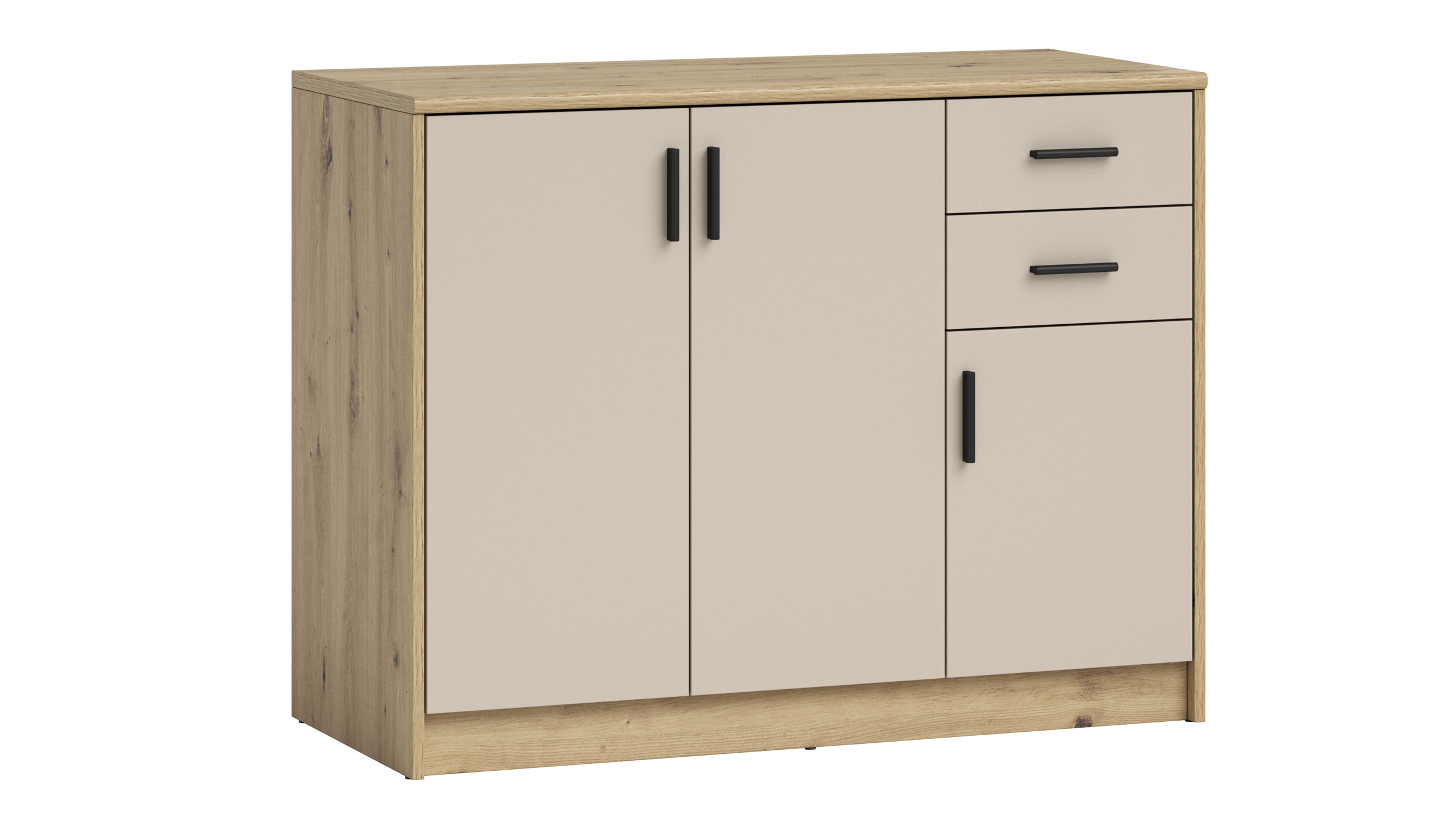 Kommode mit 2 Schubladen beige - Artisan Eiche 109 x 50 cm - NELLY Kommode mit 2 Schubladen beige - Artisan Eiche 109 x 50 cm - NELLY