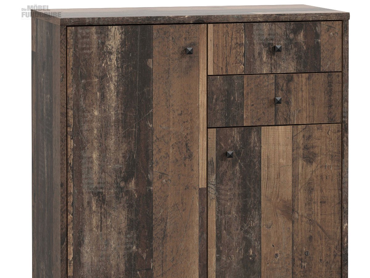 Kommode Old Wood 74 cm 2-türig mit 2 Schubladen - TEMPRA
