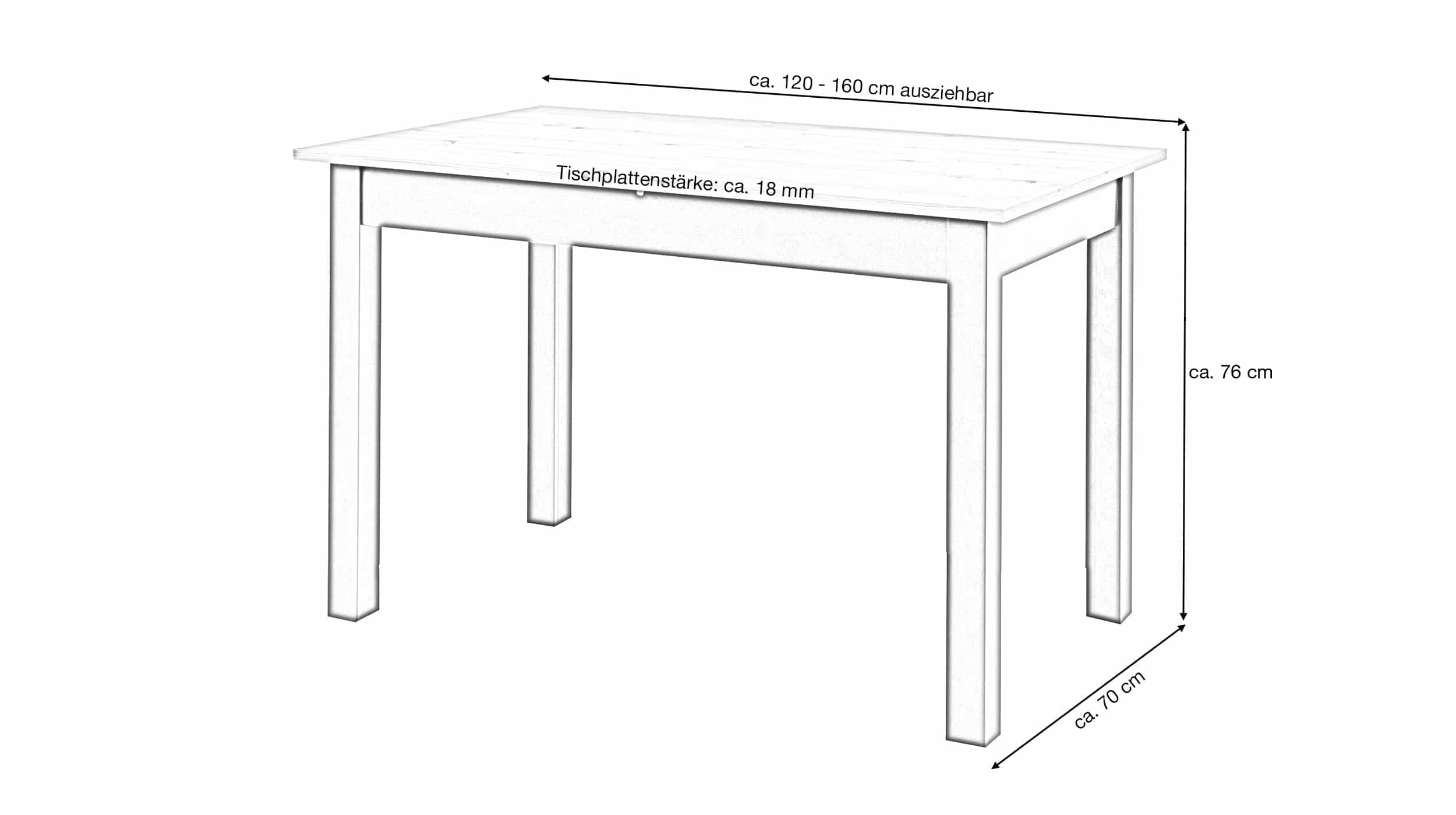 Esstisch 120 - 160 cm Sonoma Eiche - Schwarz - COBURG