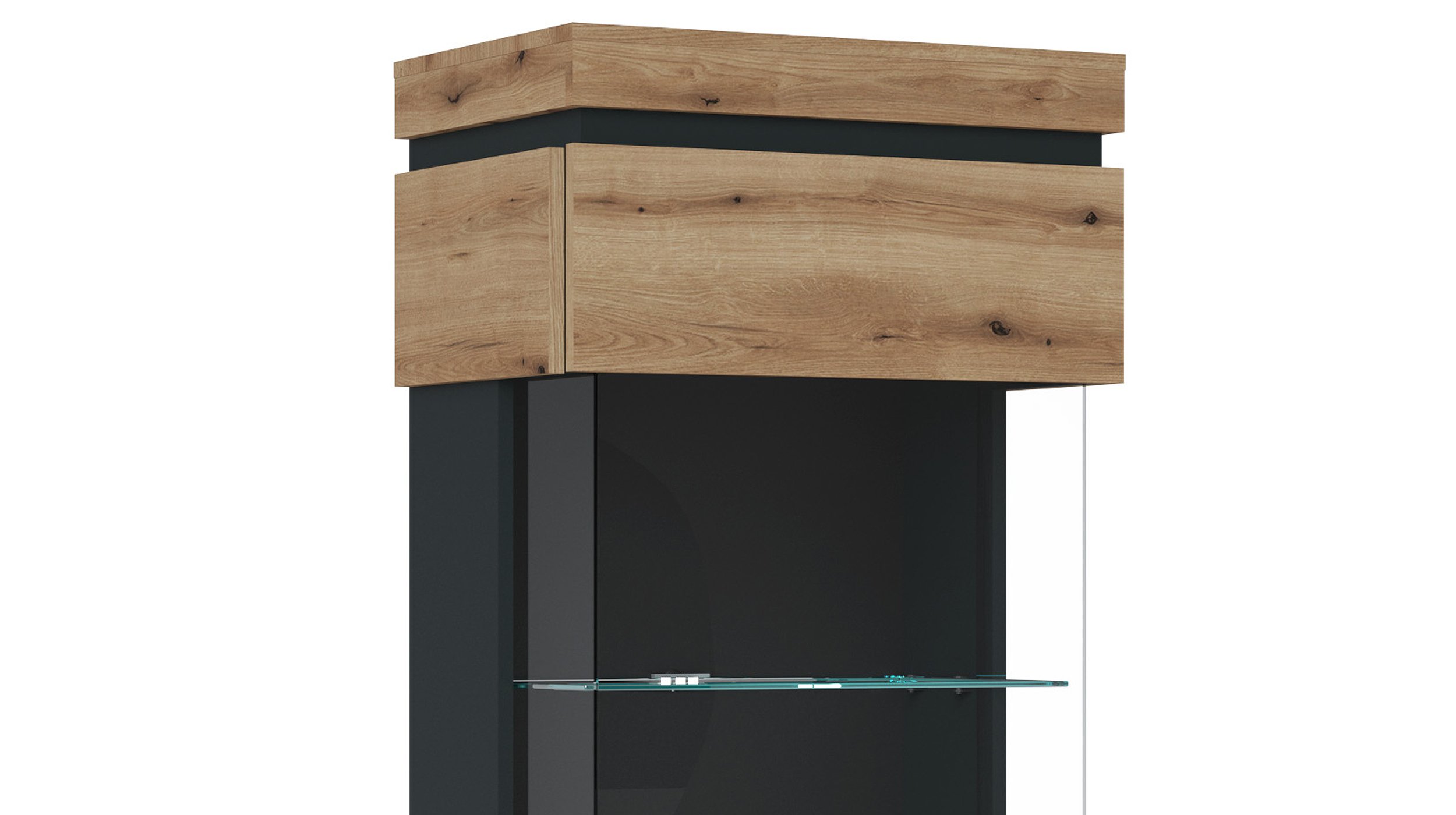 Vitrine Coast Evoke Eiche - grau 200 cm - CORTE