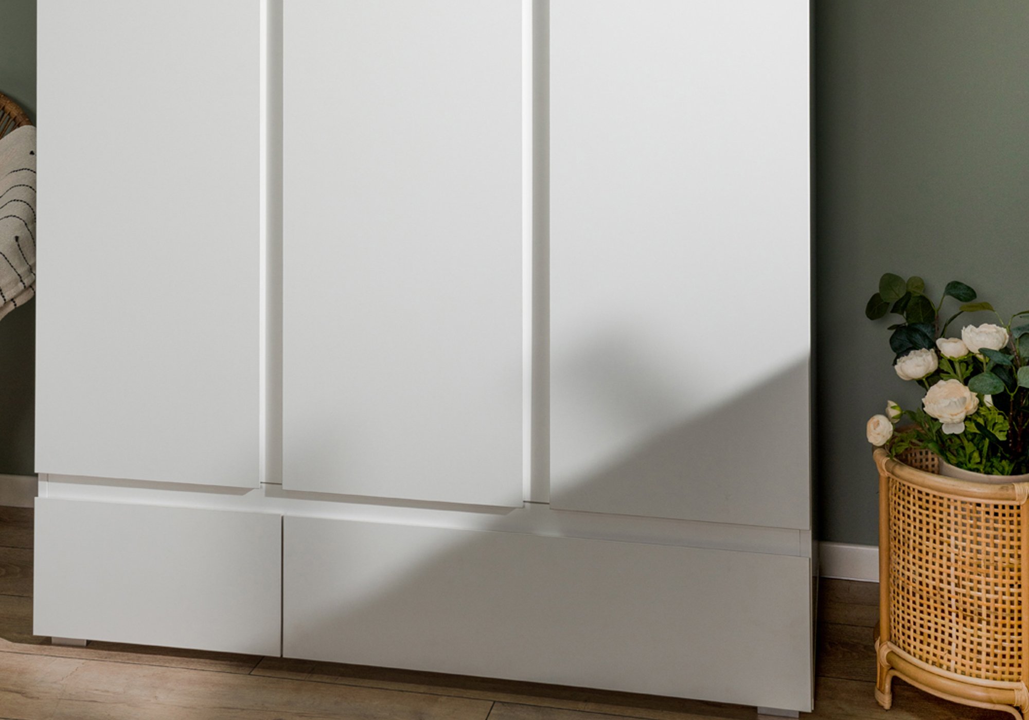 Kleiderschrank weiß 120 cm 3-türig - IMAGE