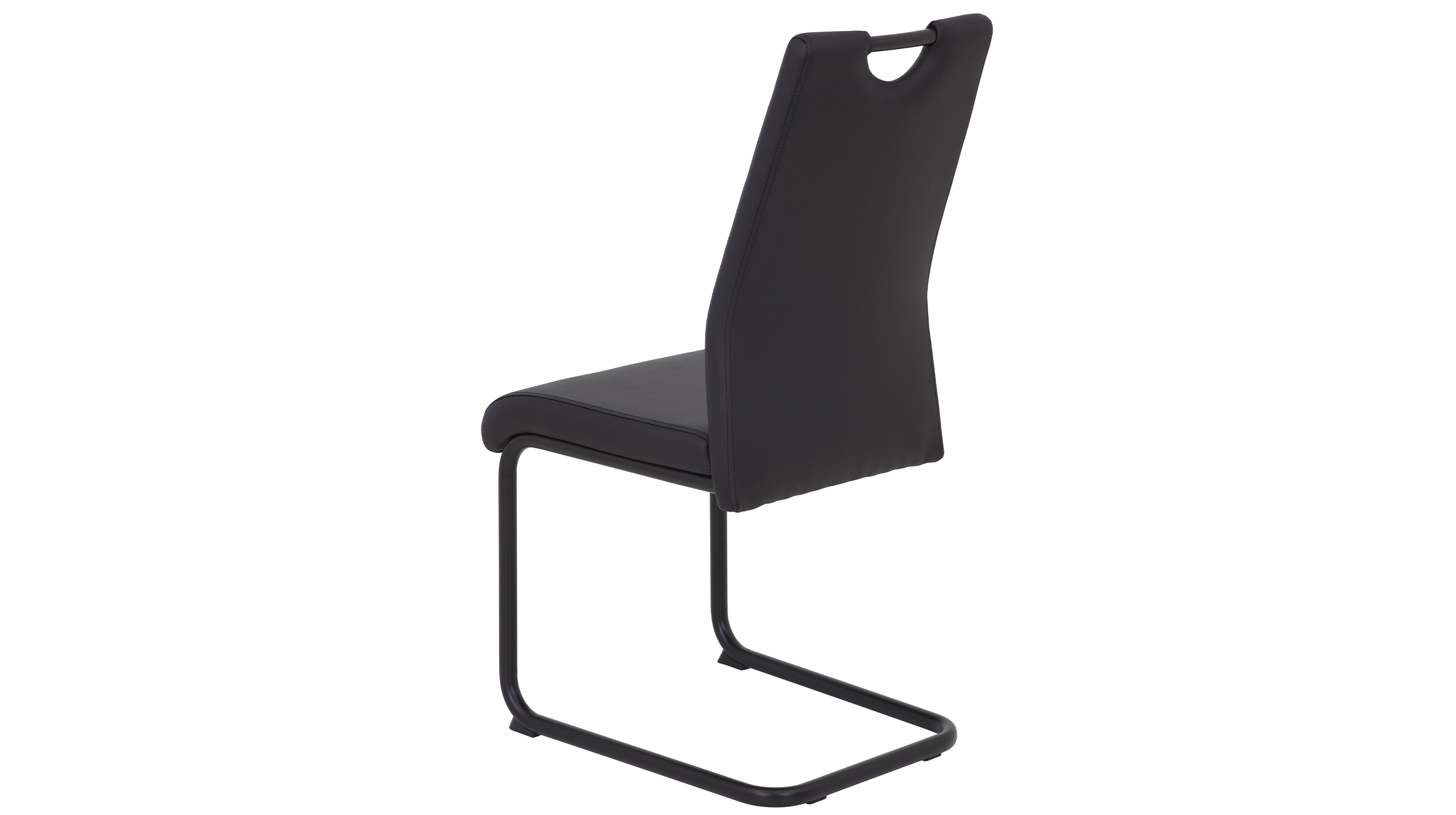 Schwingstuhl schwarz Freischwinger Lederlook - CORINNA
