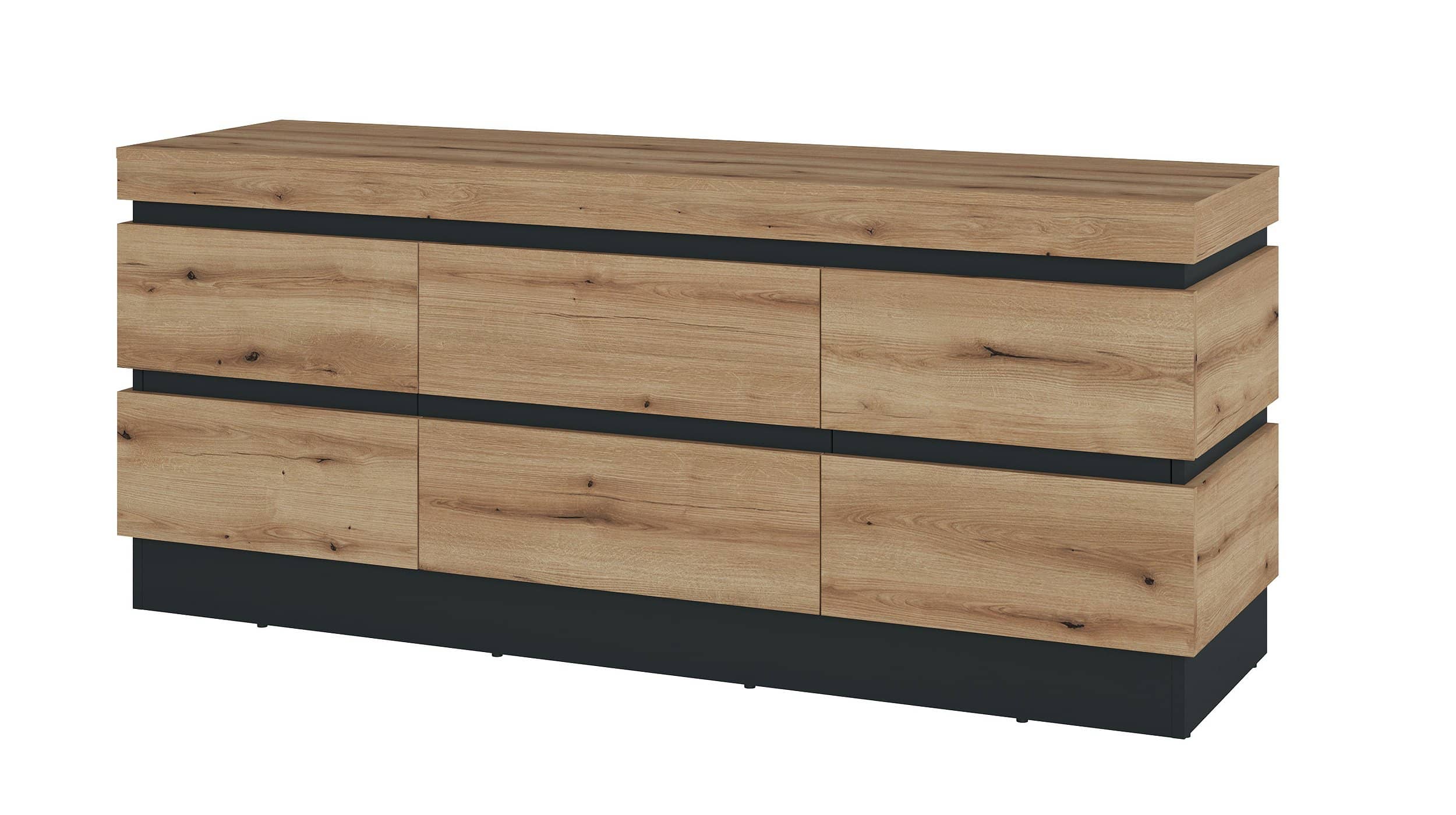 TV - Lowboard Coast Evoke Eiche - grau 161 cm - CORTE TV - Lowboard Coast Evoke Eiche - grau 161 cm - CORTE