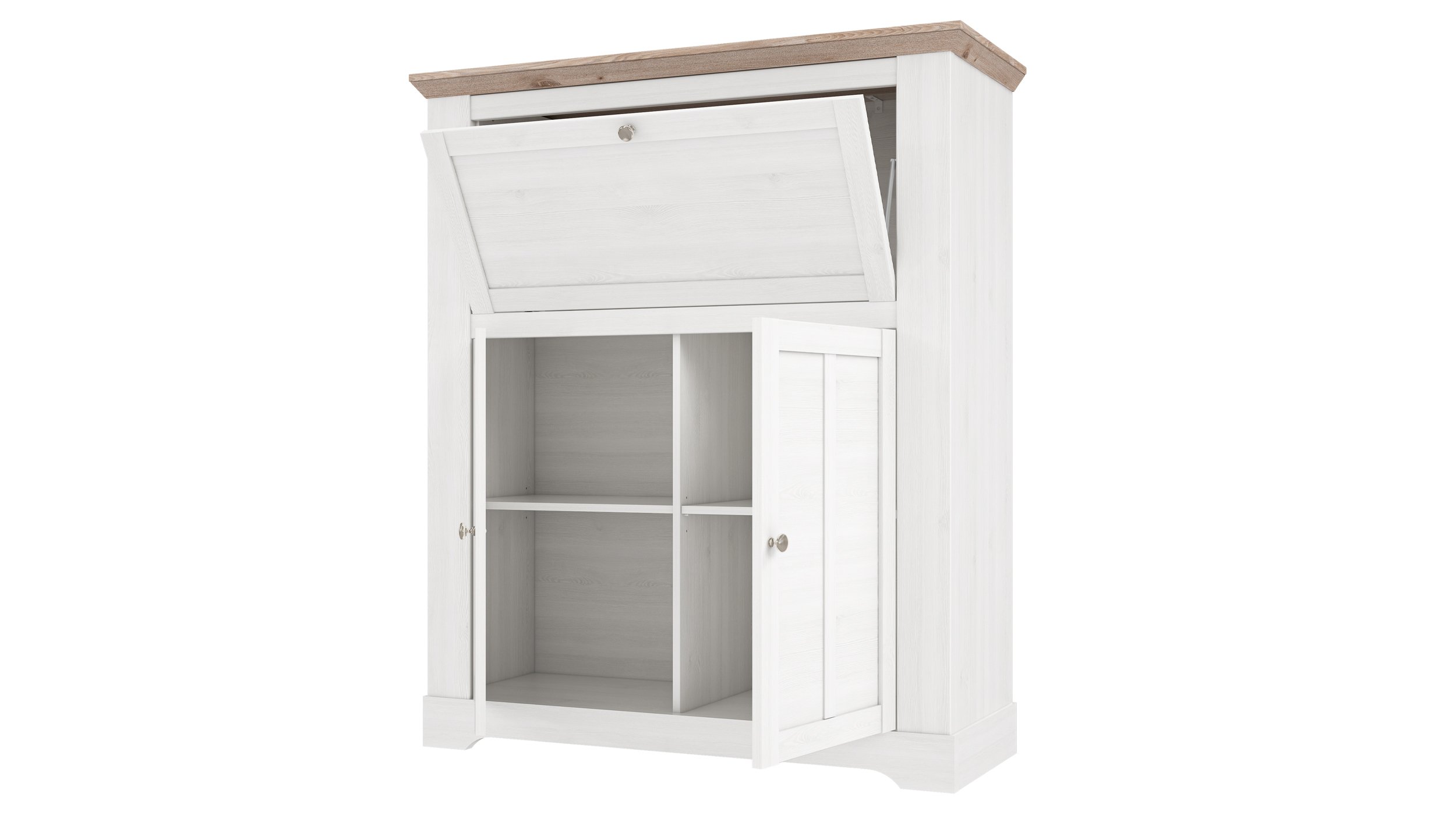 Highboard Schneeeiche - 136 cm mit Türklappe - ILOPPA