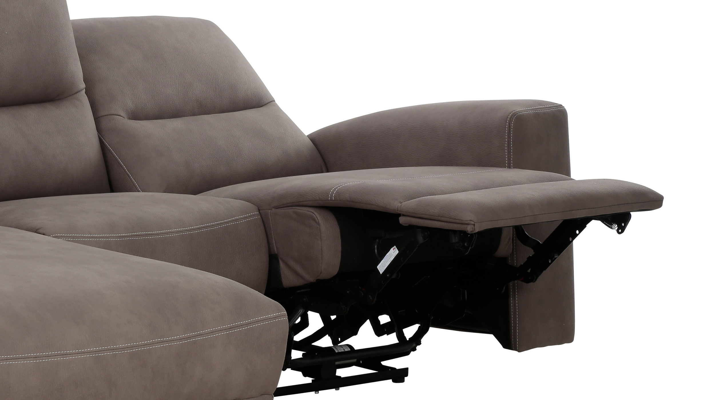Ecksofa braun 216 x 156 cm mit Relaxfunktion Federkern - PALINA
