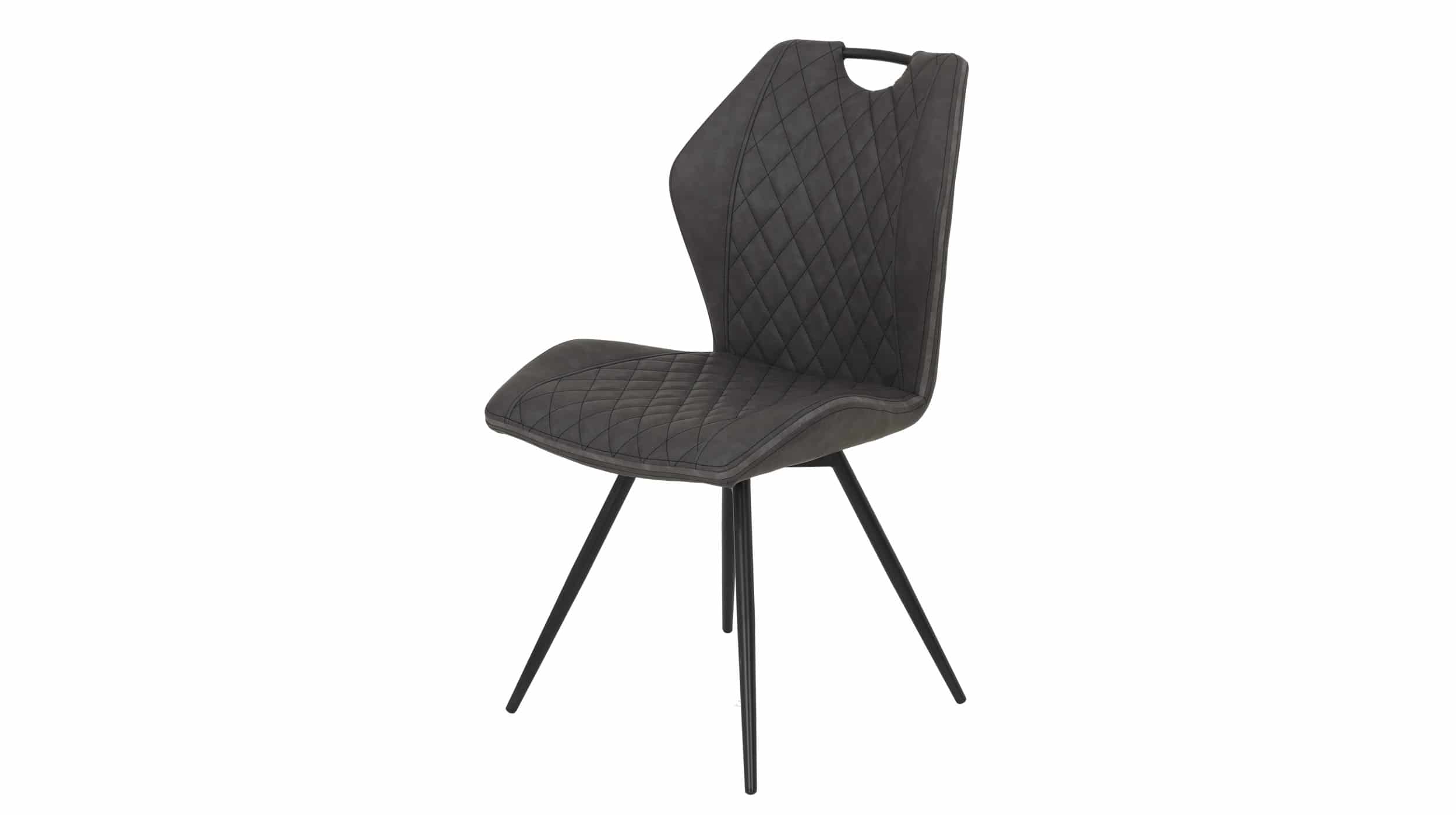 Polsterstuhl Schalenstuhl Lederlook anthrazit - drehbar - KATJA Polsterstuhl Schalenstuhl Lederlook anthrazit - drehbar - Katja