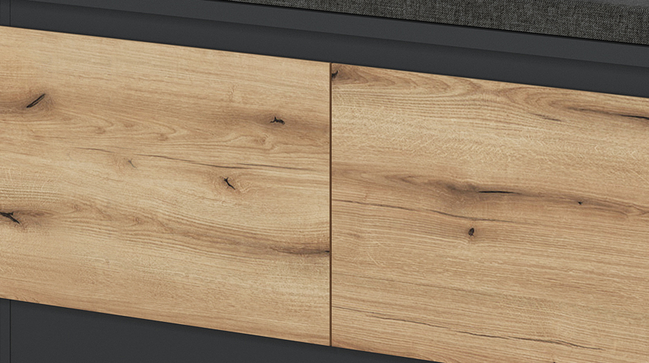 Garderobenbank Coast Evoke Eiche grau 101 x 54 cm - CORTE 