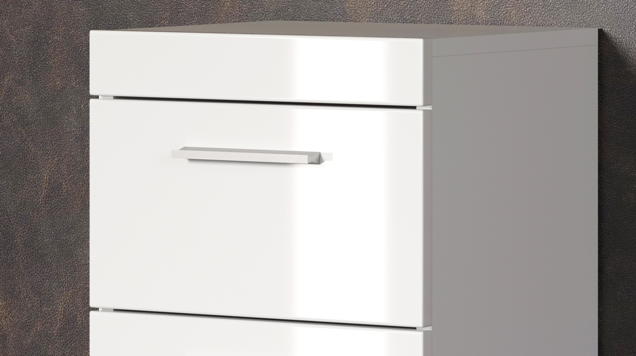 Bad Unterschrank weiß hochglanz 37 cm 1 Tür 1 Schublade - AMANDA
