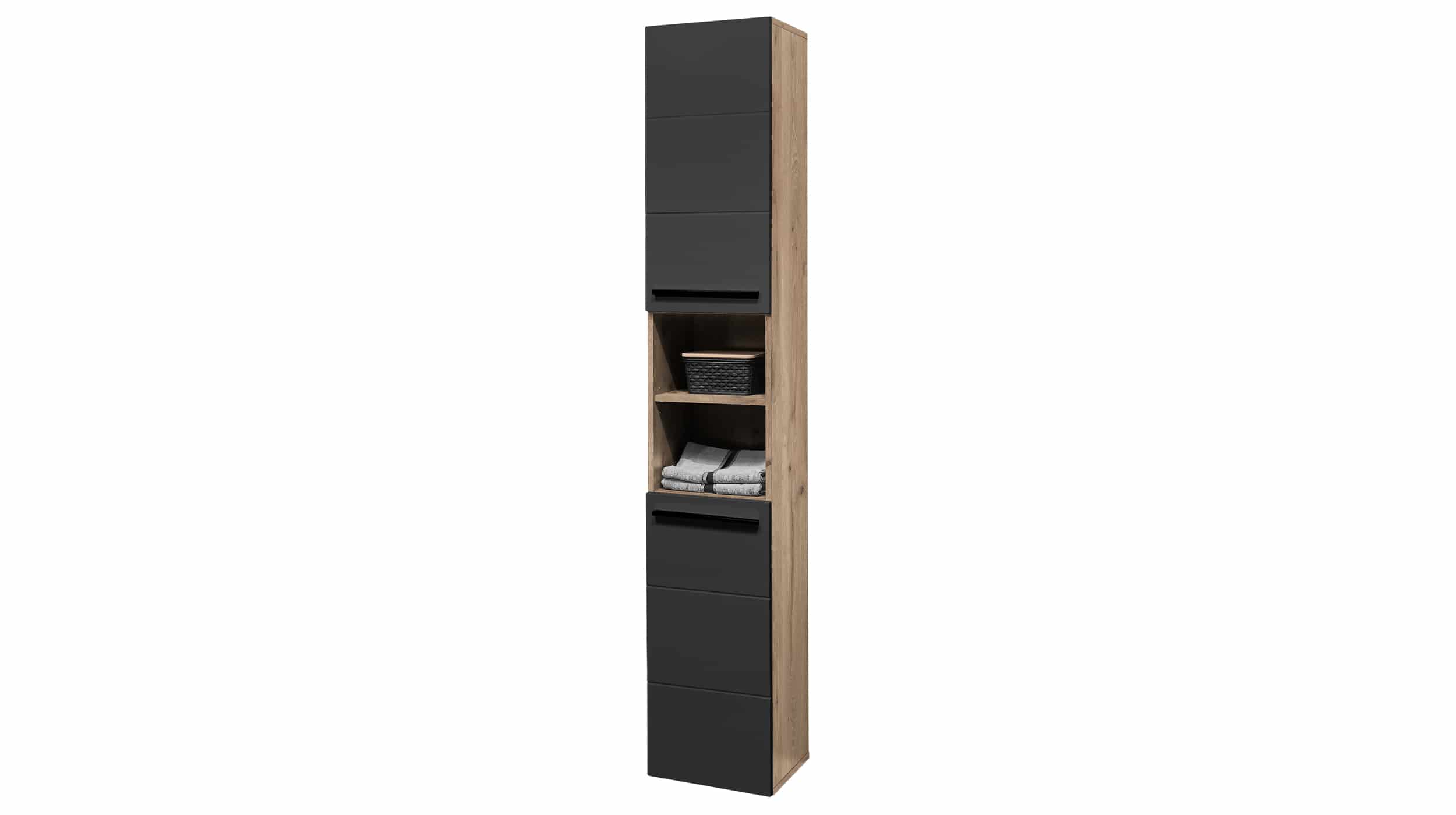 Bad Hochschrank schwarz - Viking Oak 190 cm - VISTA Bad Hochschrank schwarz - Viking Oak 190 cm - VISTA