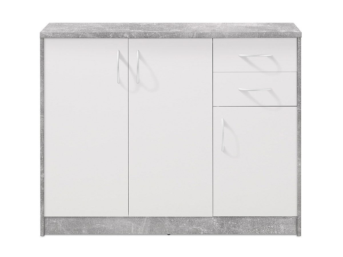 Kommode mit 2 Schubladen Betonoptik - weiß 109 cm - OPTIMUS Kommode mit 2 Schubladen Betonoptik - weiß 109 cm - OPTIMUS