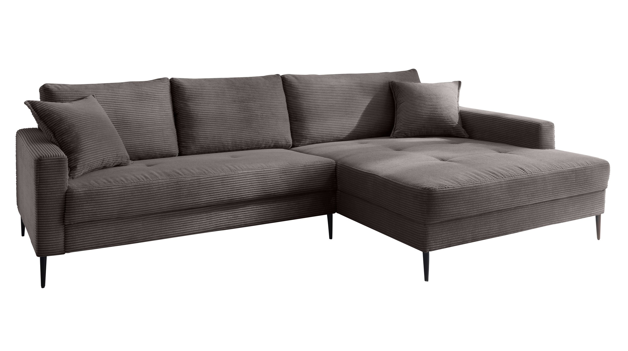 Ecksofa Cord dunkelgrau 276 x 173 cm - SUMMER Ecksofa Cord dunkelgrau 276 x 173 cm - SUMMER