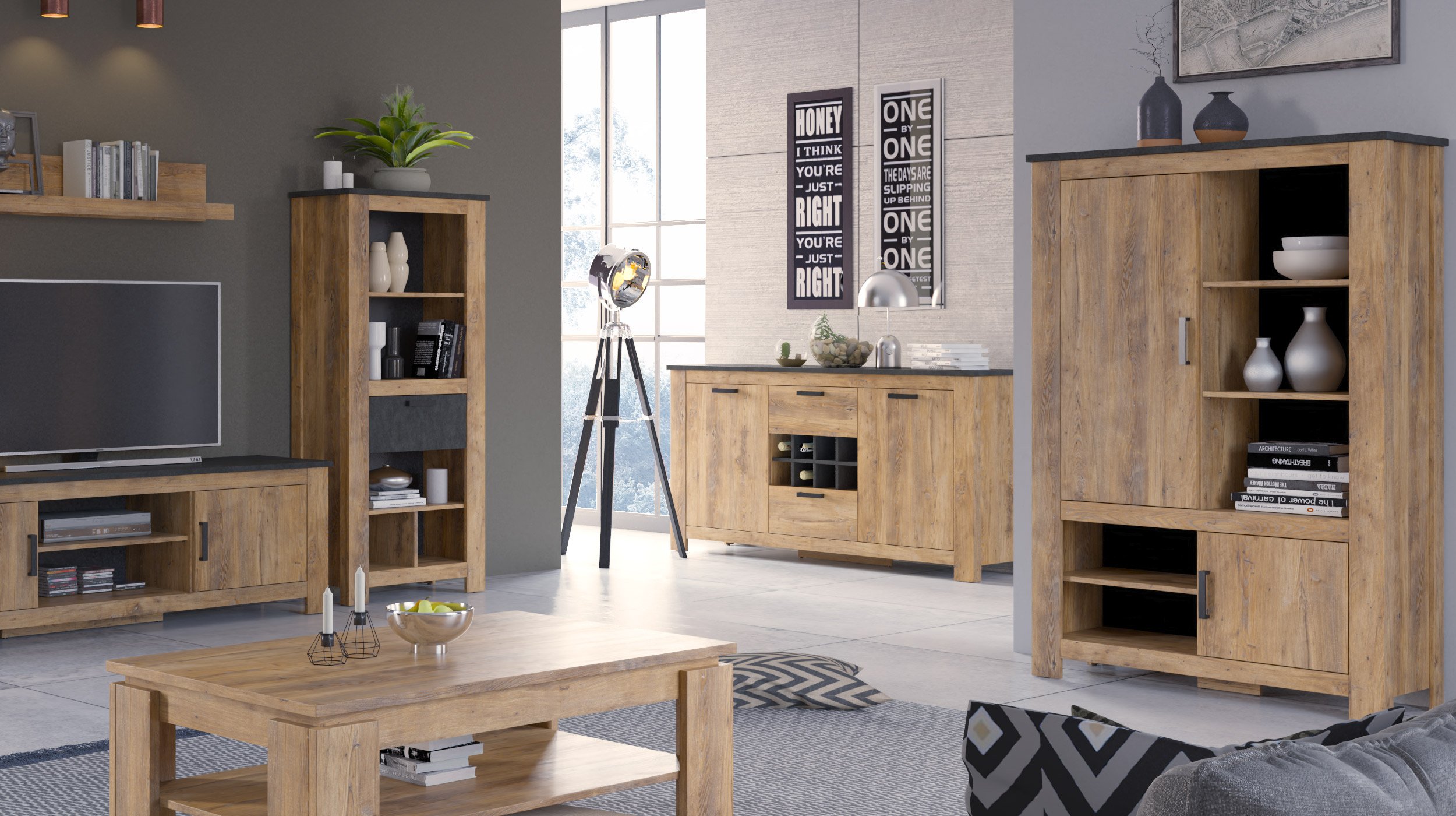 Highboard Kastanie Breslau - Matera 114 cm - RAPALLO